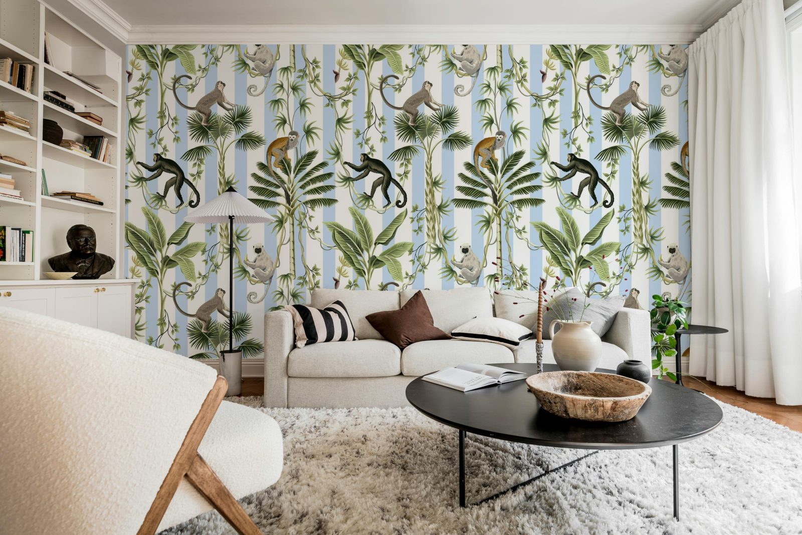 Monkey Stripes, Blue, Rebel Walls 3