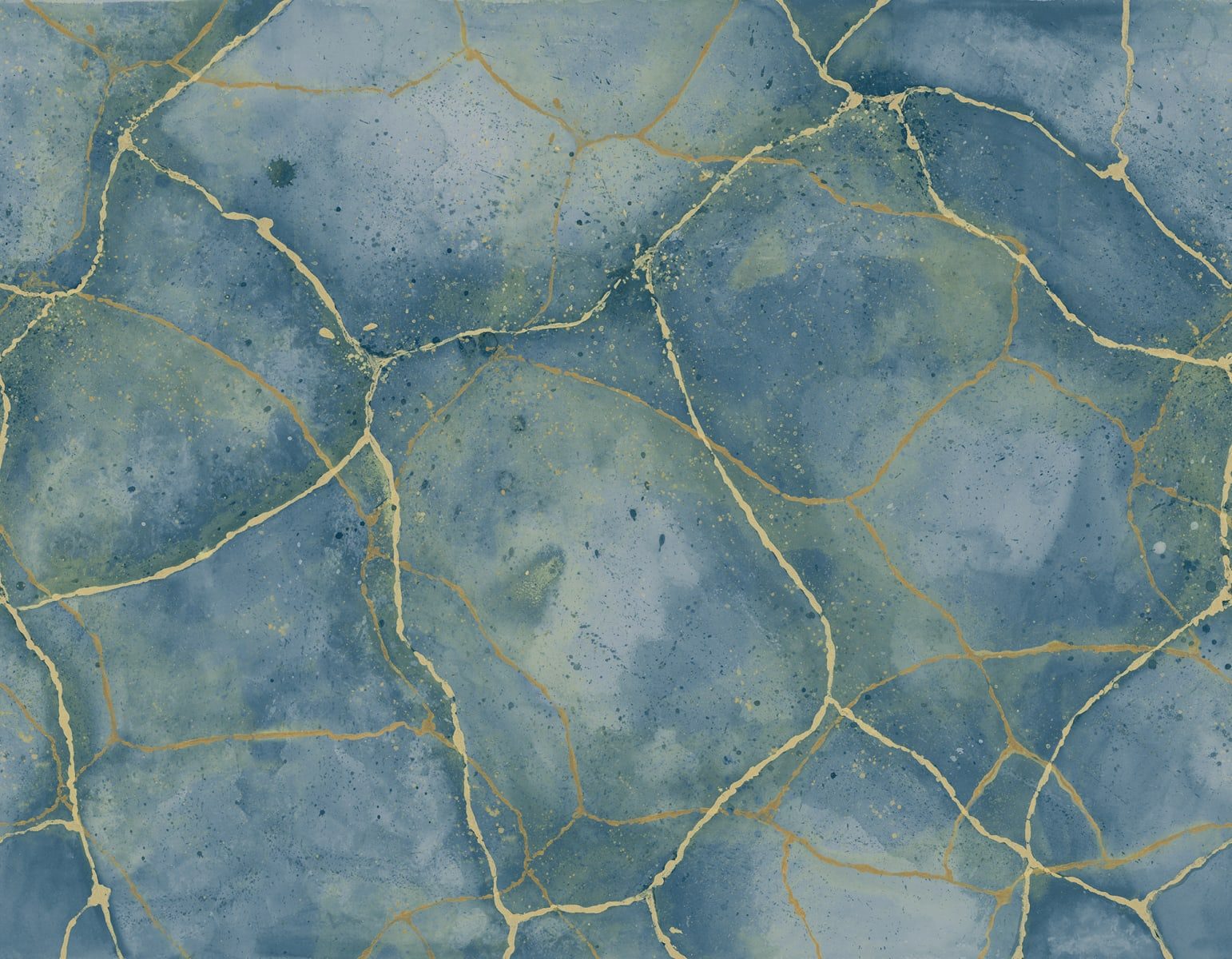 Marble Watercolor, Blue, Rebel Walls