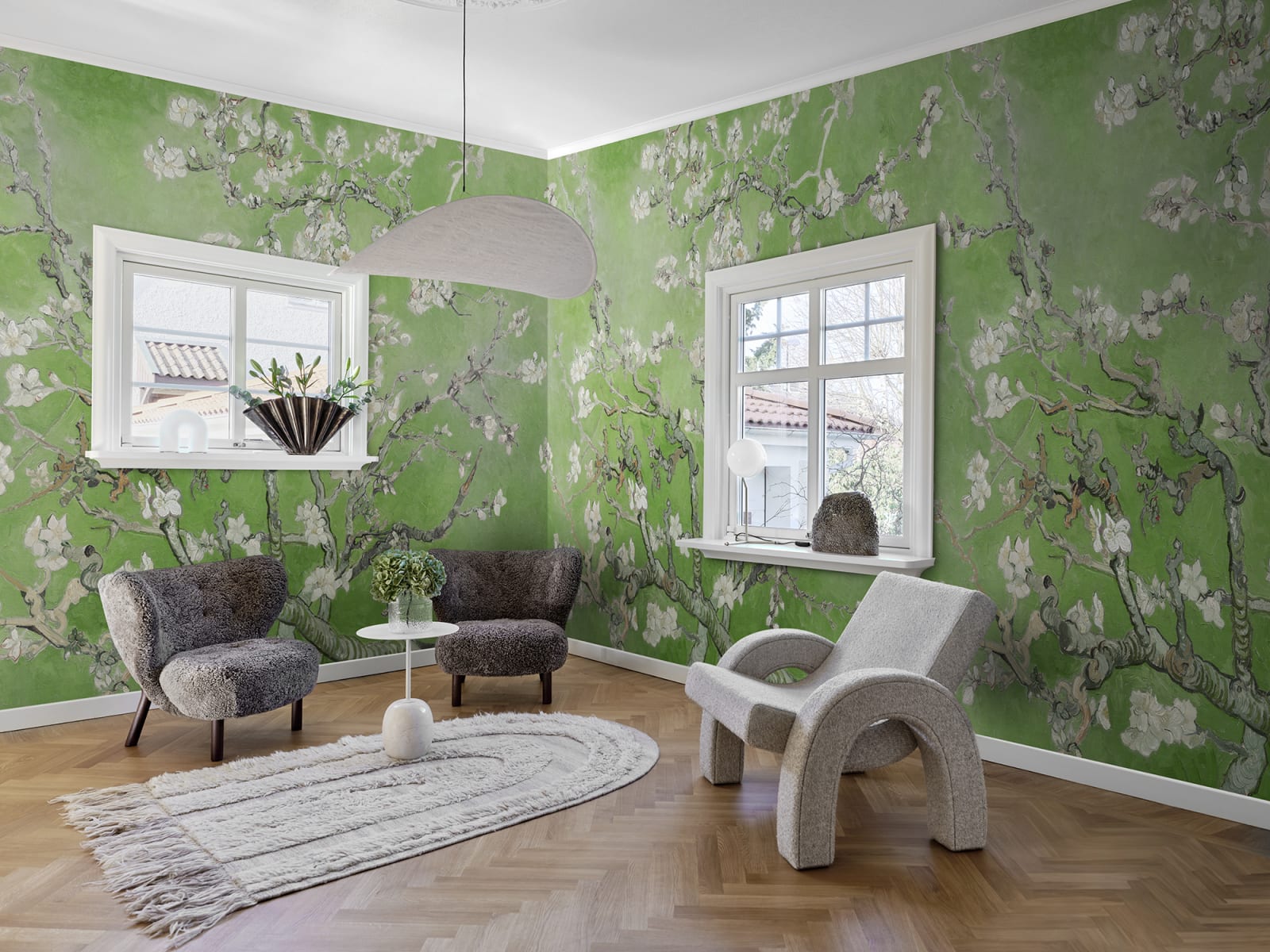 Almond Blossom, Green, Rebel Walls 2