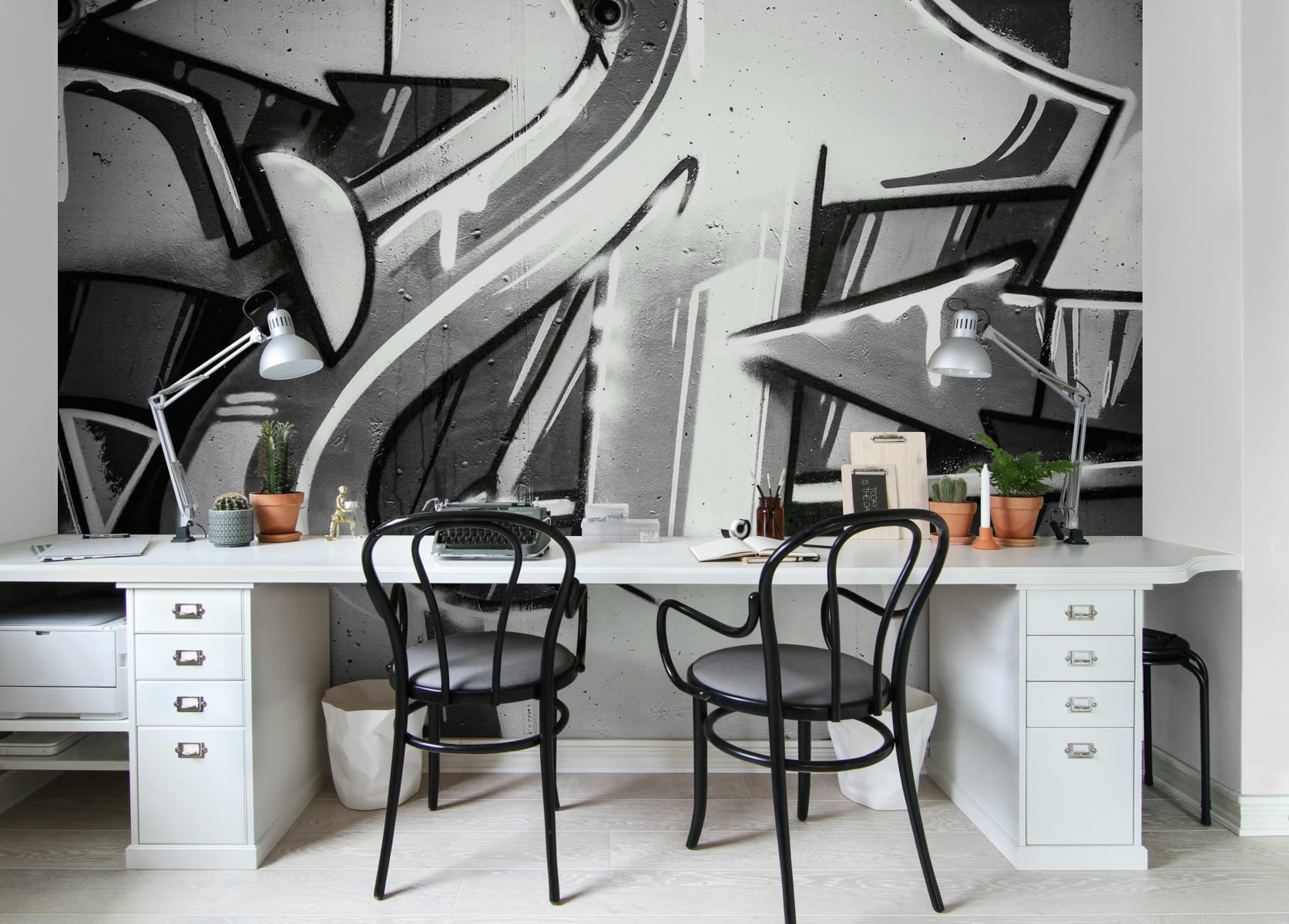 Graffiti Wall, Black & White, Rebel Walls 3