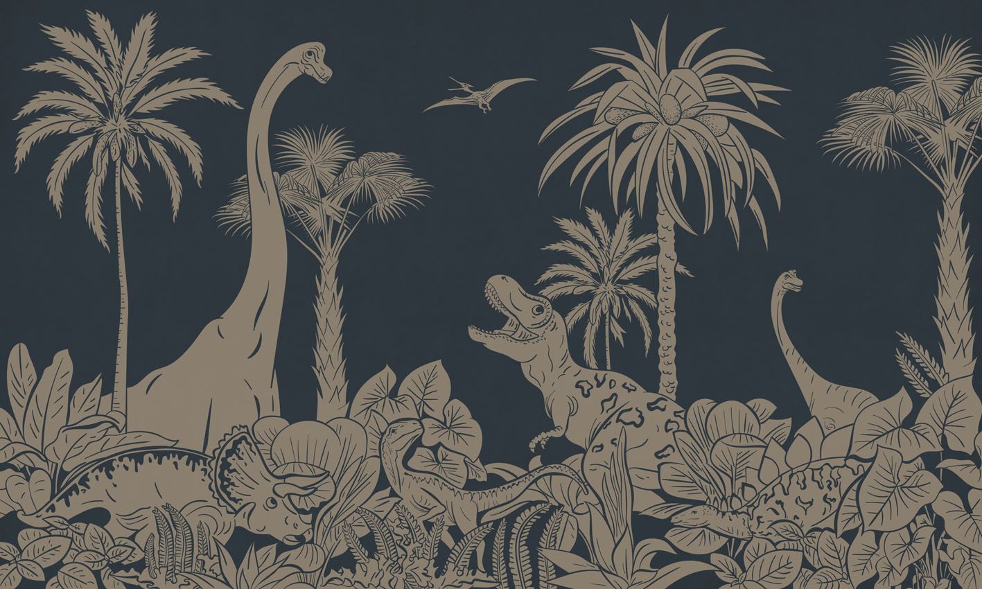 Monochrome Dino - Blue Vintage, Kikki Belle