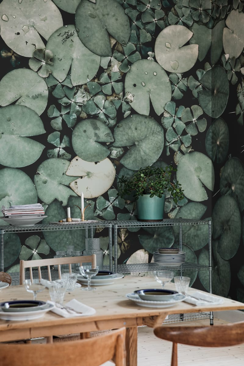Water Lilies, Green, Rebel Walls 3