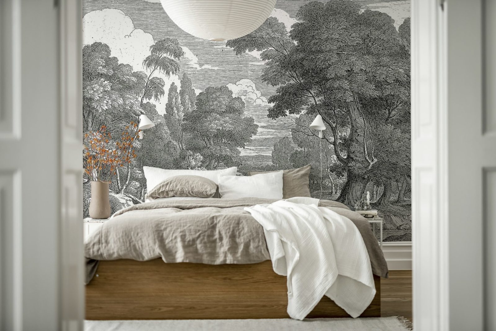 Park Etching, Gray, Rebel Walls 2