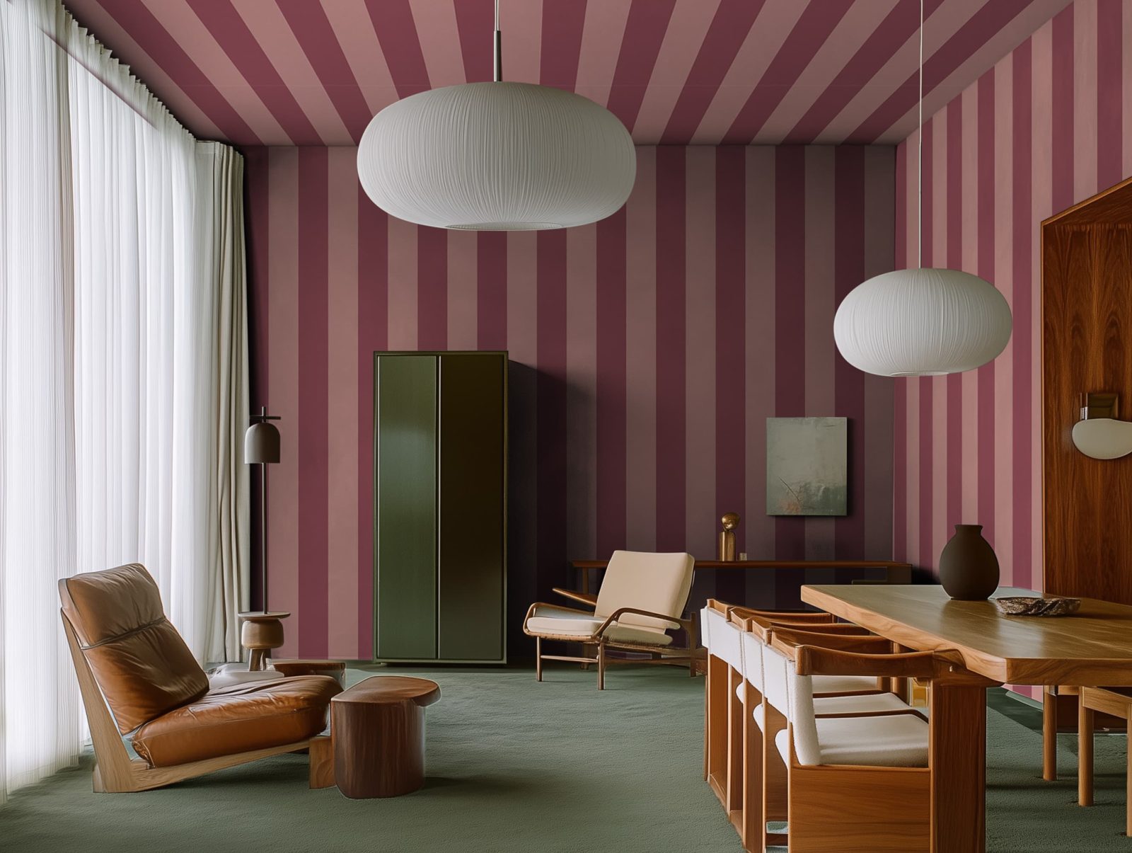 Bold Stripes, Burgundy, Rebel Walls 2