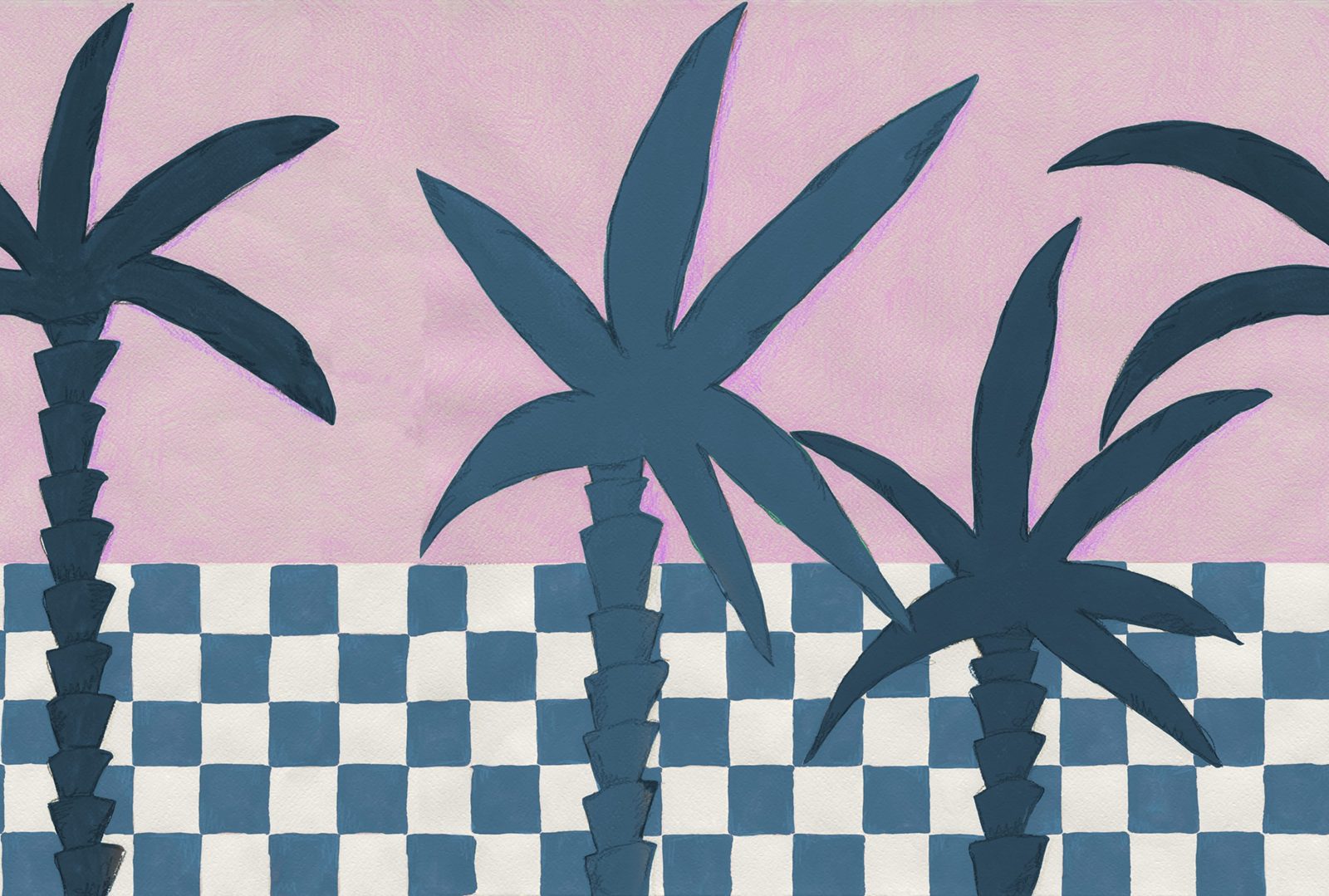 Palm Horizon, Blue & Pink, Rebel Walls