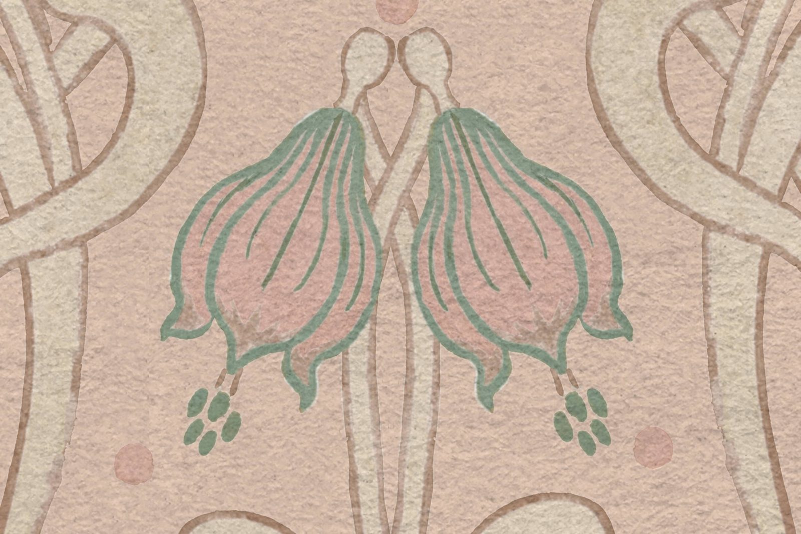 Art Nouveau Flower, Pink, Rebel Walls 4