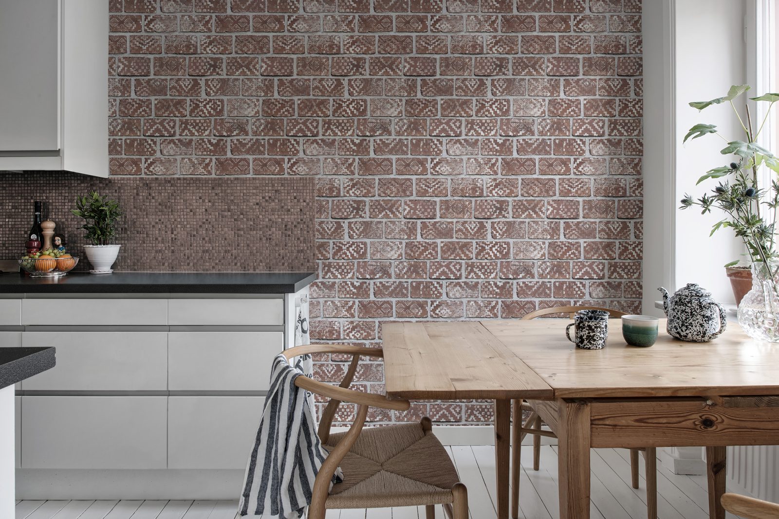 Decorated Bricks, Red, Rebel Walls 2