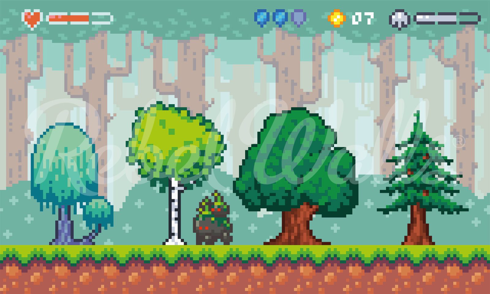 Pixel World, Green, Rebel Walls