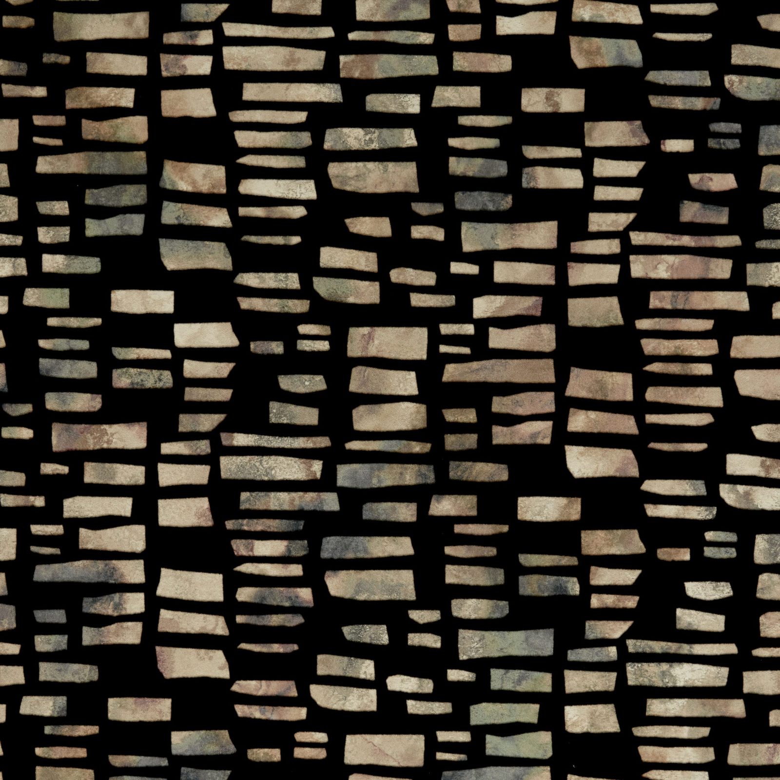 Fusion, Bracken Black Luxury Flock, 1838 Wallcoverings, 5.3mp / rola