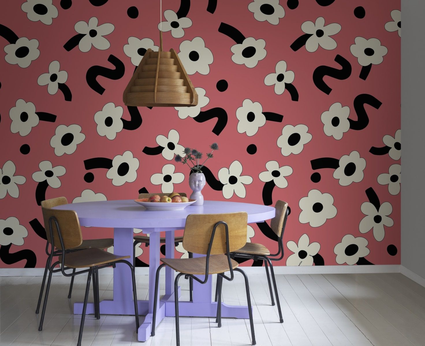 Dancing Flowers, Red, Rebel Walls 2