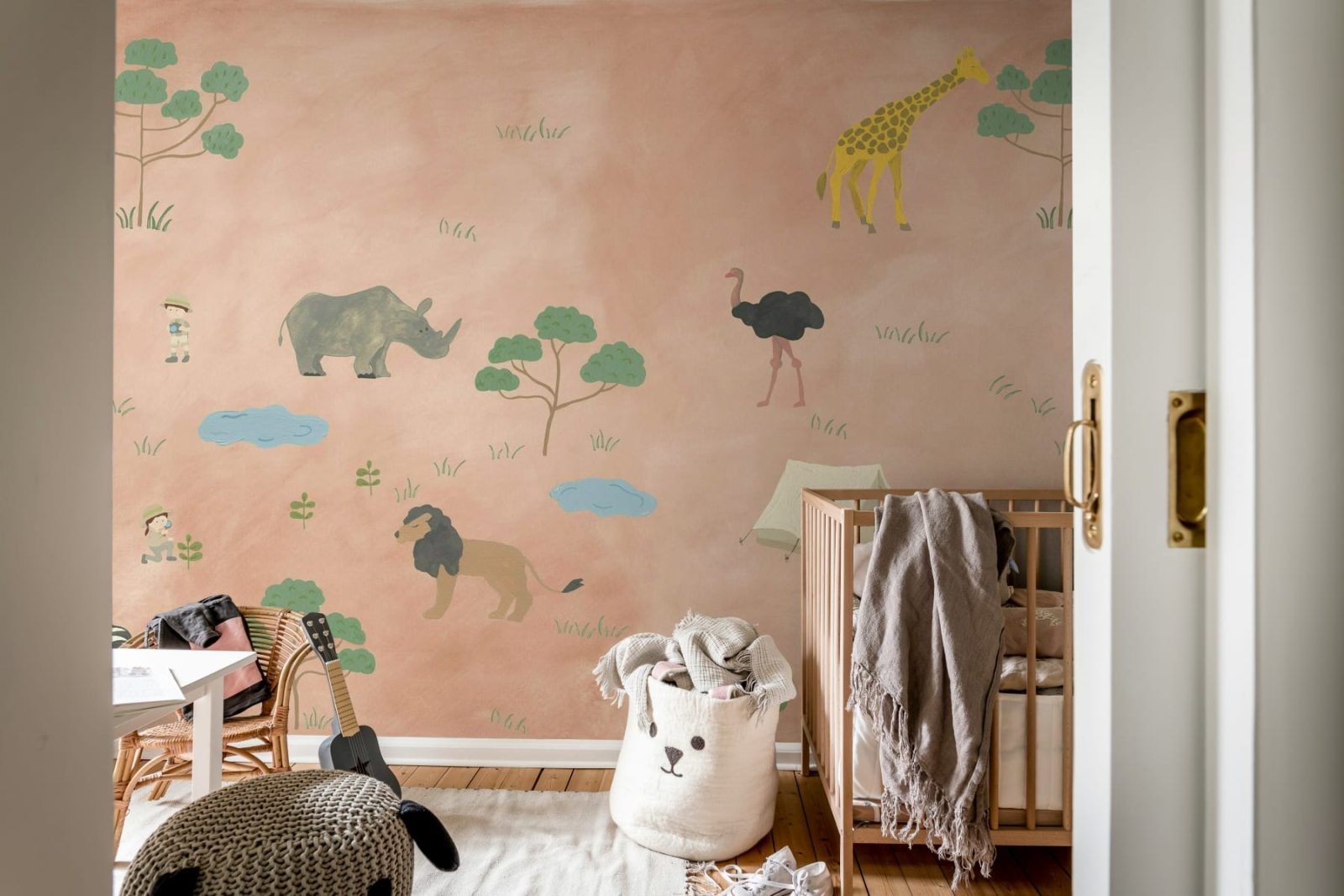 Animal Safari, Pink, Rebel Walls 2