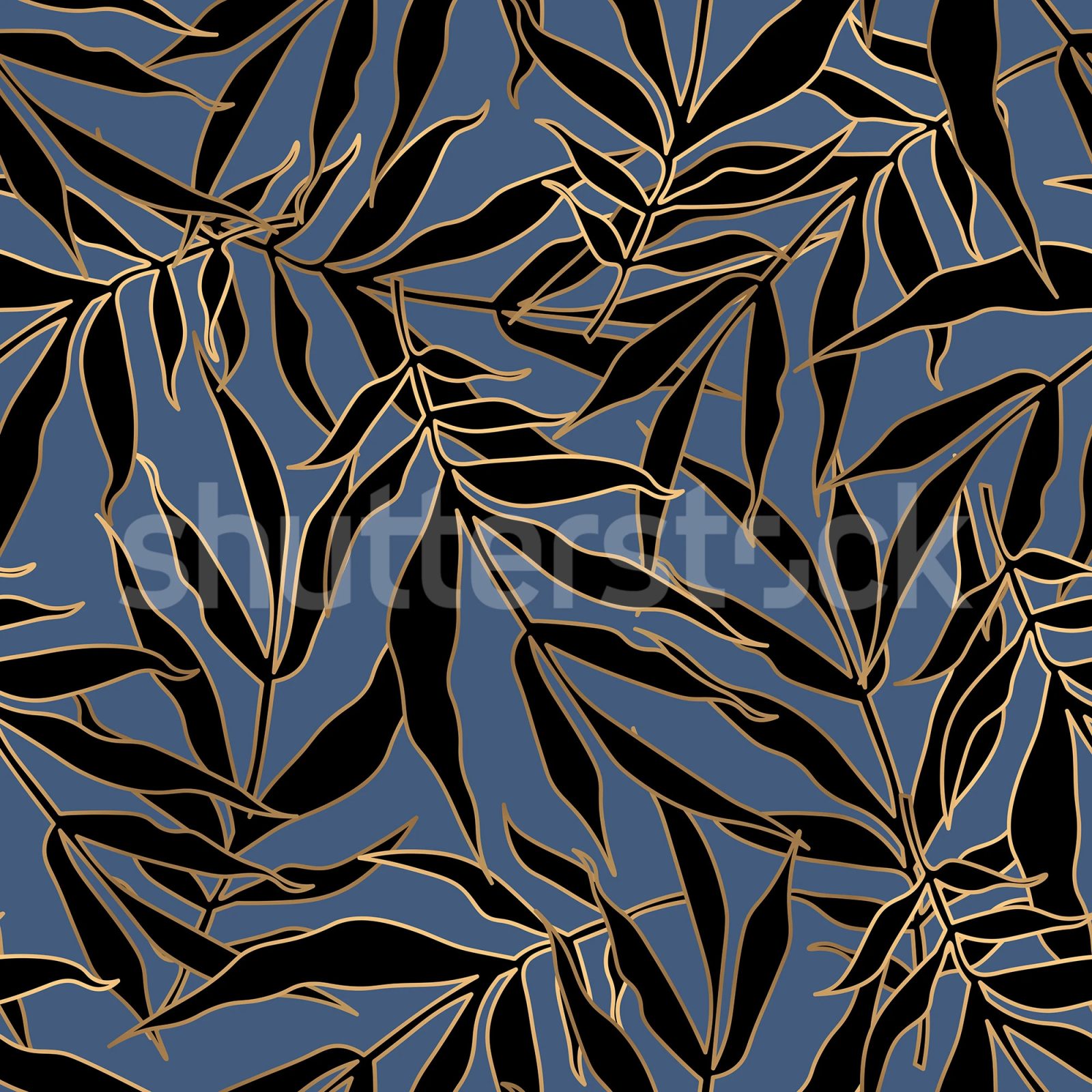 Bold Leaves, Blue, Rebel Walls