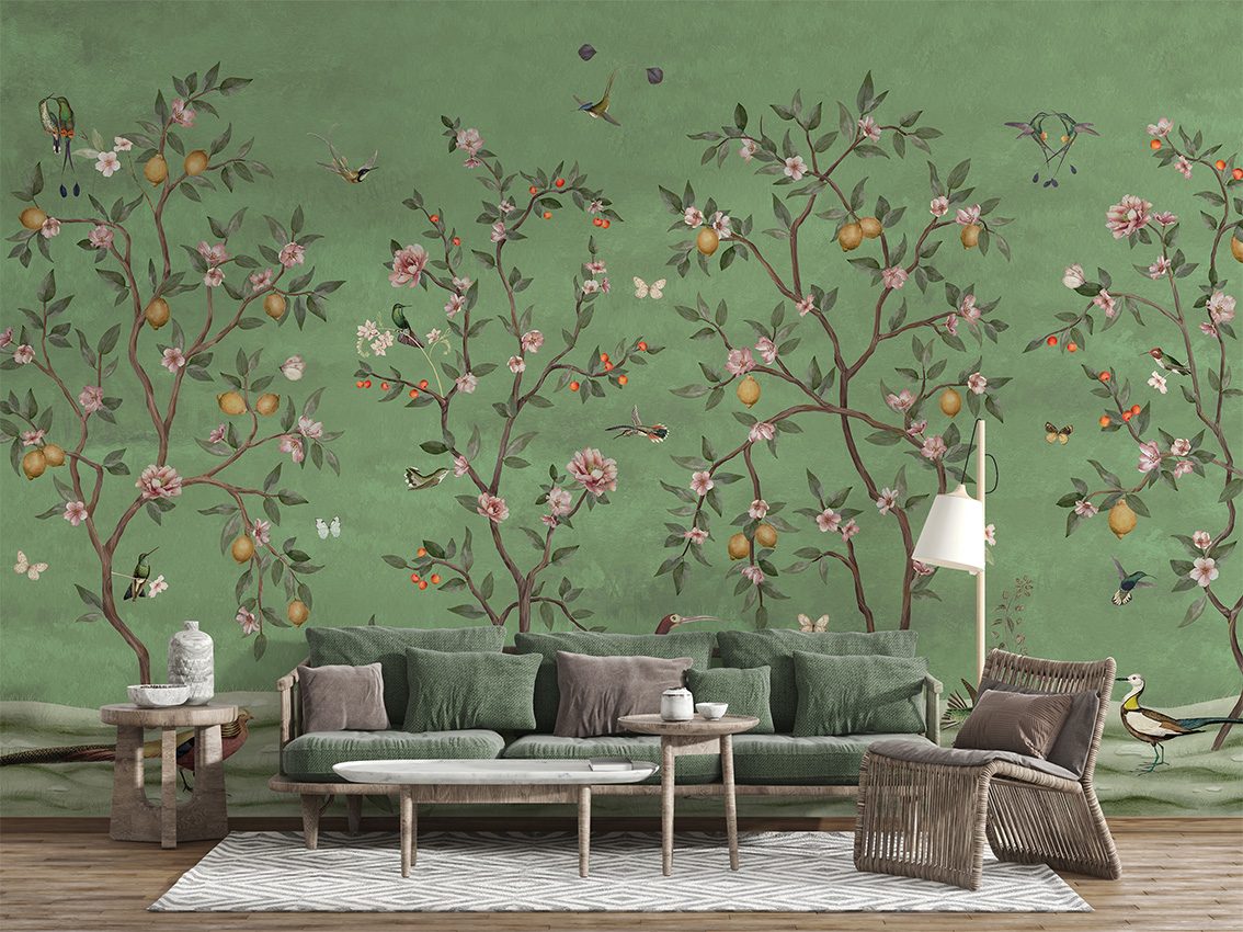 Lemon Tree Chinoiserie - Green, Sir Edward 4