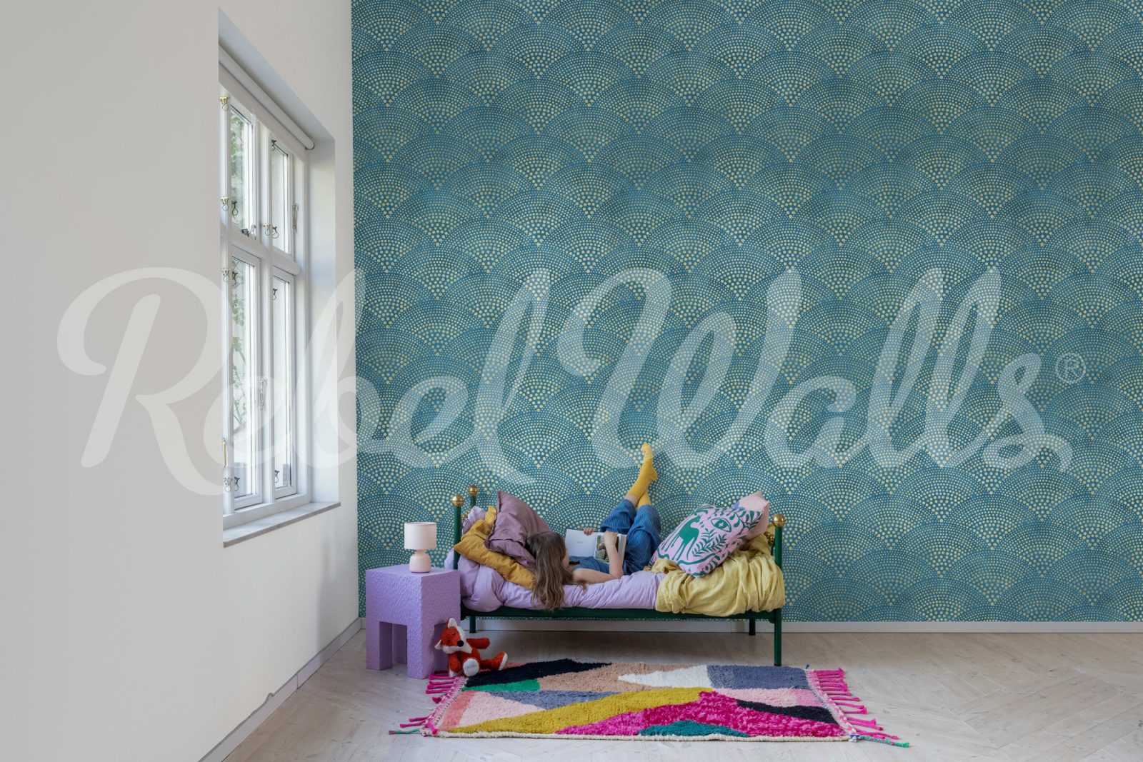 Shimmer Fan, Blue, Rebel Walls 3