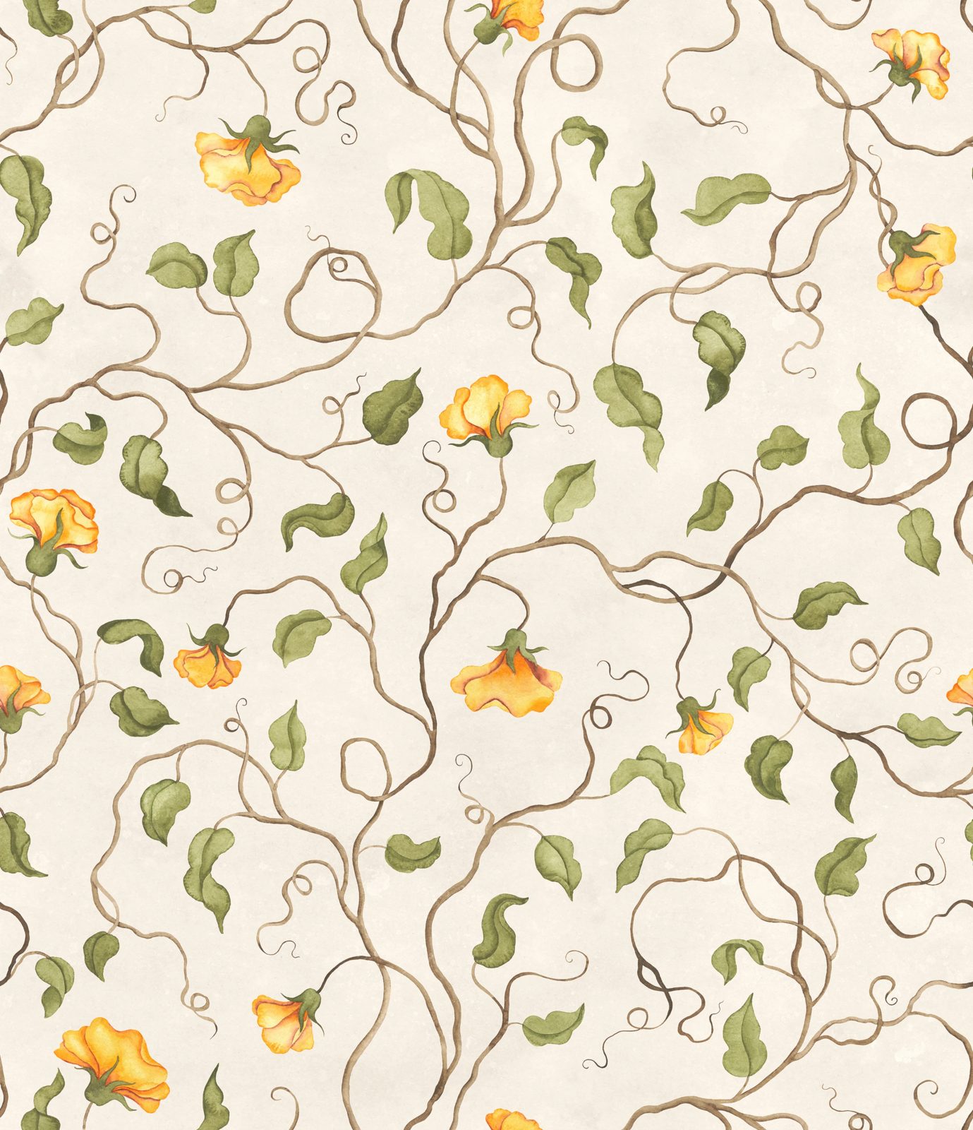 Soft Vines, Yellow, Rebel Walls