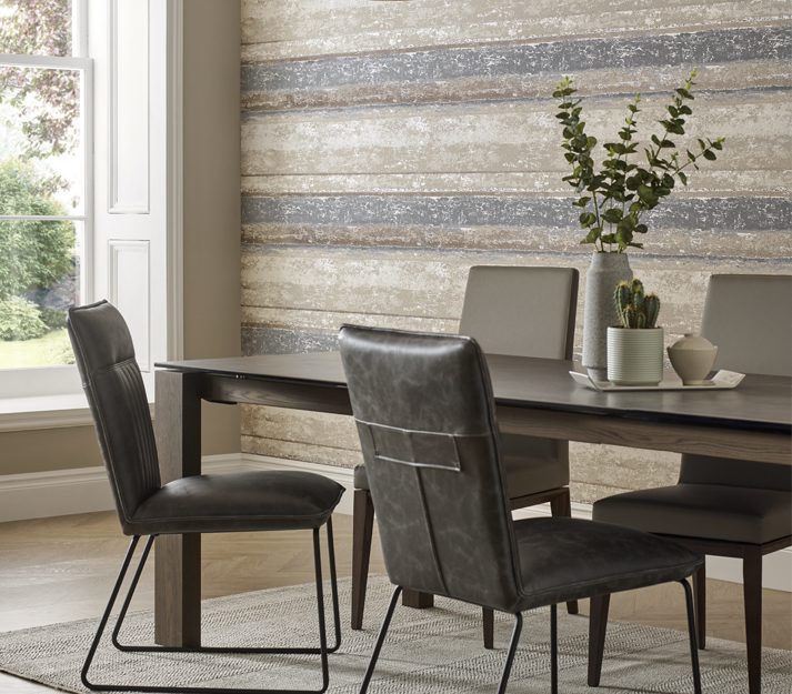 Linea, Denim Blue Grey Luxury Striped, 1838 Wallcoverings, 5.3mp / rola 2