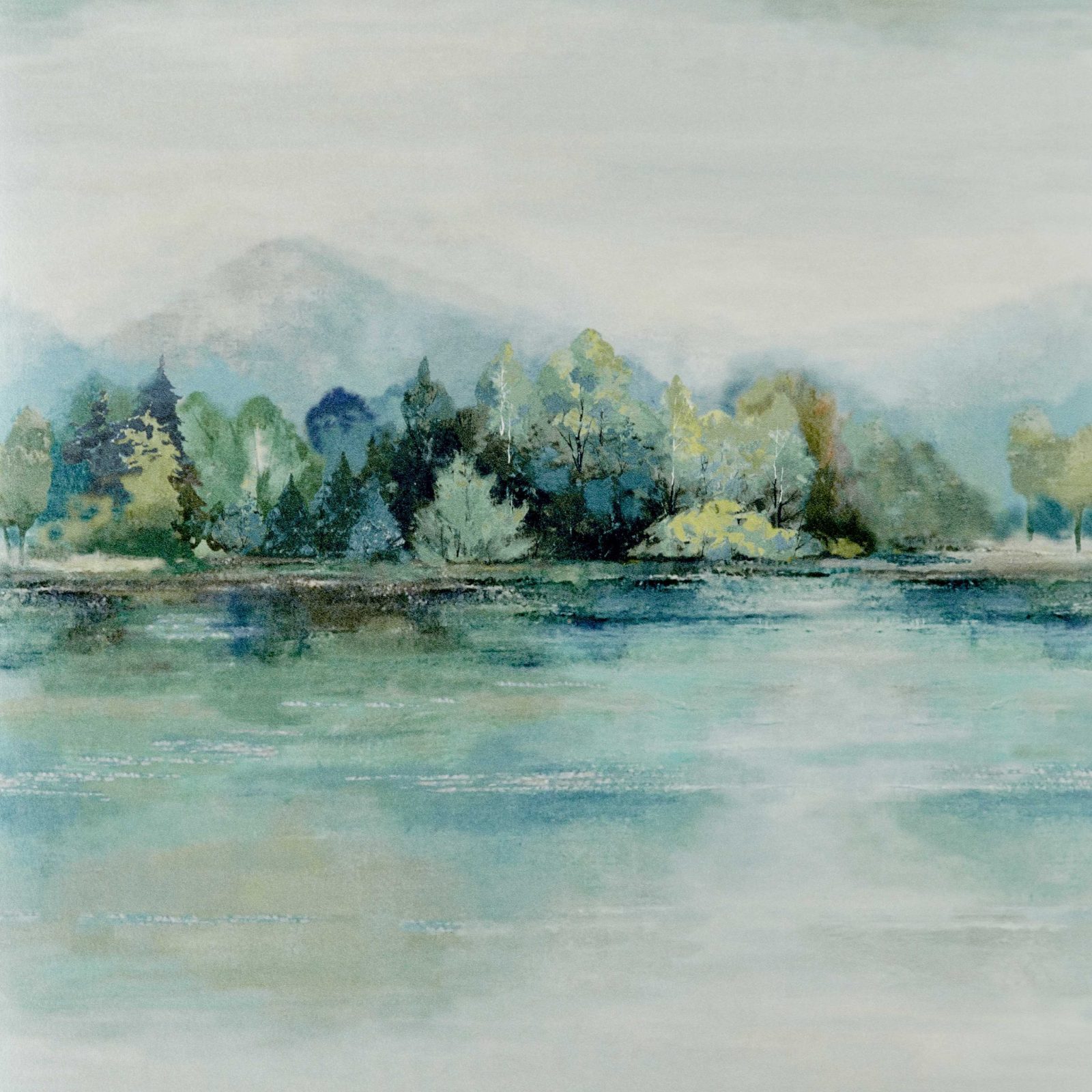 Lakeside, Fern Green Luxury Landscape, 1838 Wallcoverings, 5.3mp / rola