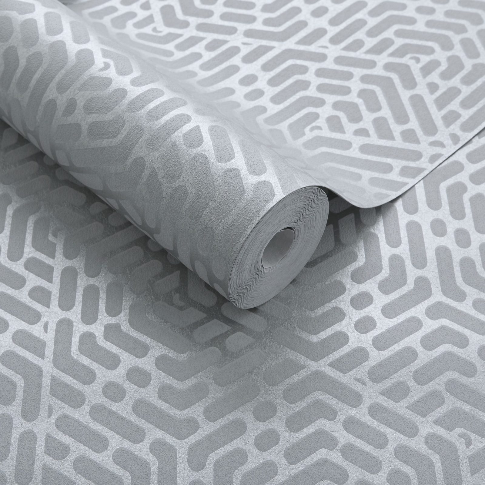 Willow, Silver Luxury Geometric, 1838 Wallcoverings, 5.3mp / rola 3