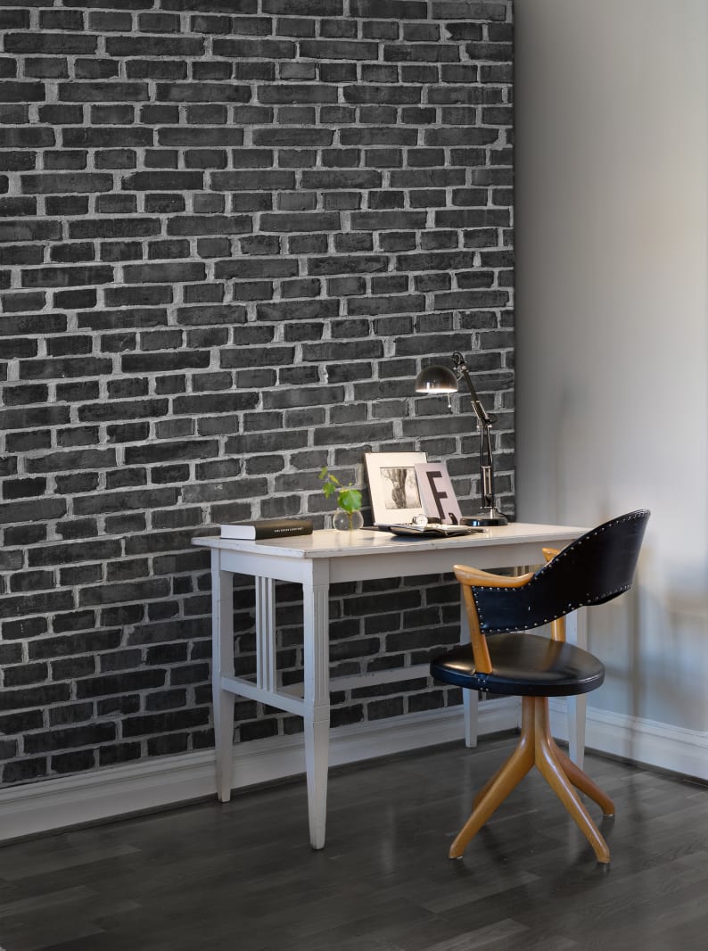 Brick Wall, Black, Rebel Walls 2
