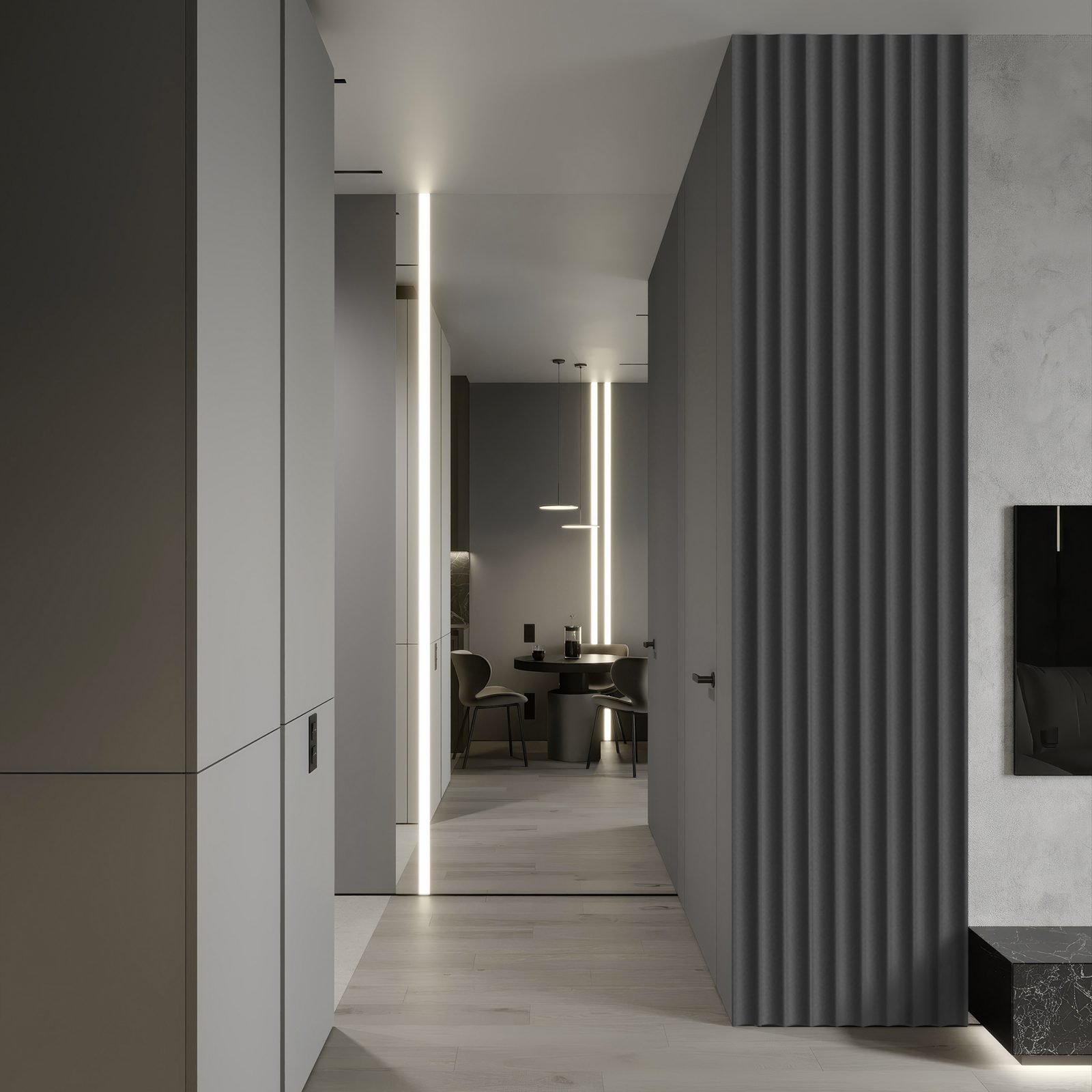 Riflaj decorativ Velutto, Shadow Grey, 270x25cm, Lamelio 3
