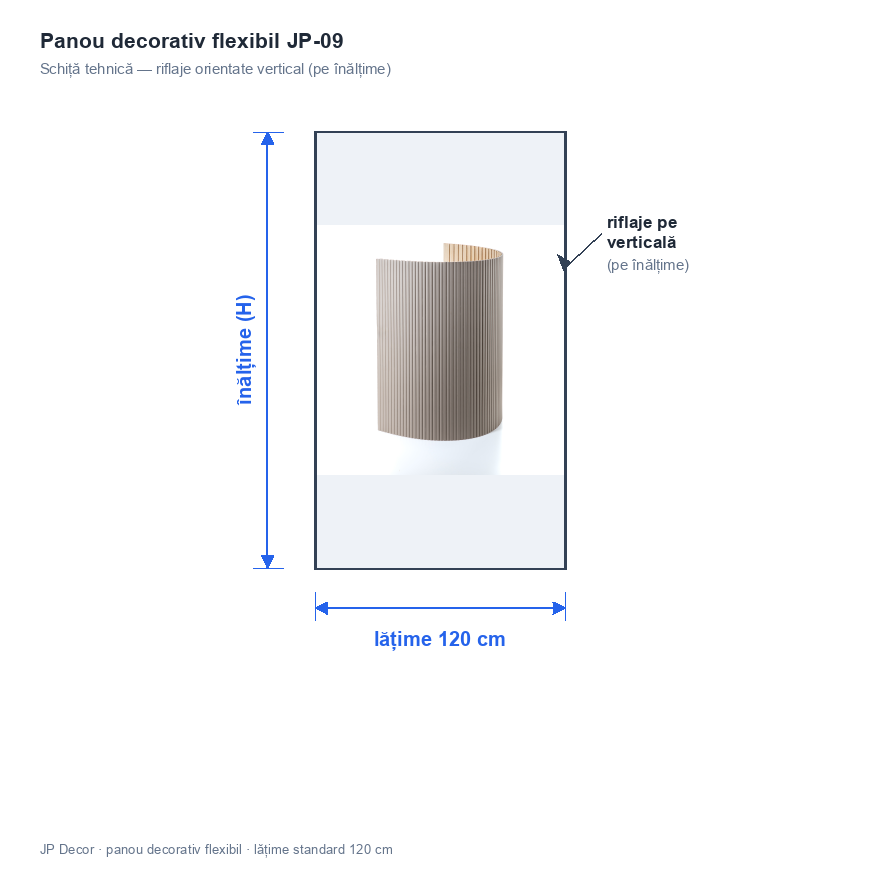 Panou decorativ flexibil JP-09, Cream Taupe, 280 x 120 x 0.9 cm, JP Decor 5