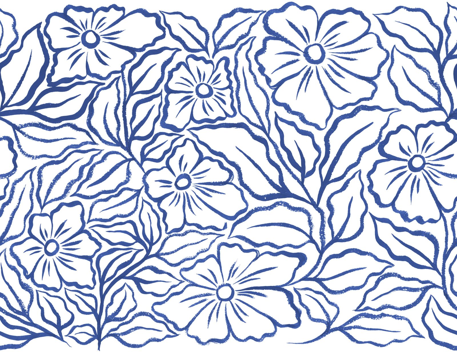 Ink Flowers, Blue, Rebel Walls