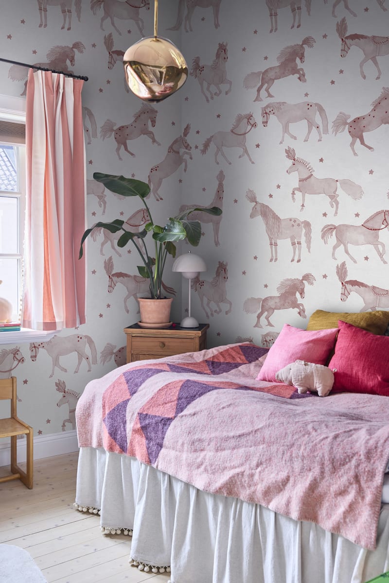 Circus Horses, Pink, Rebel Walls 2