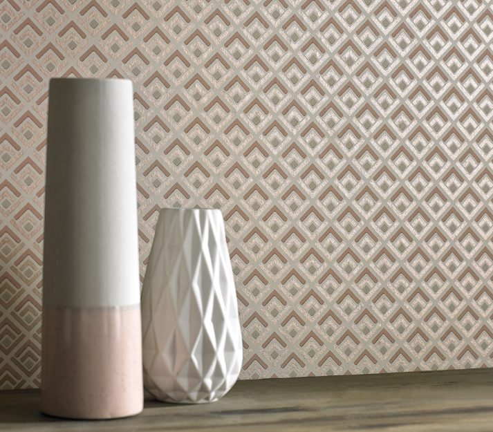 Gio, Pink Luxury Geometric, 1838 Wallcoverings, 5.3mp / rola 2