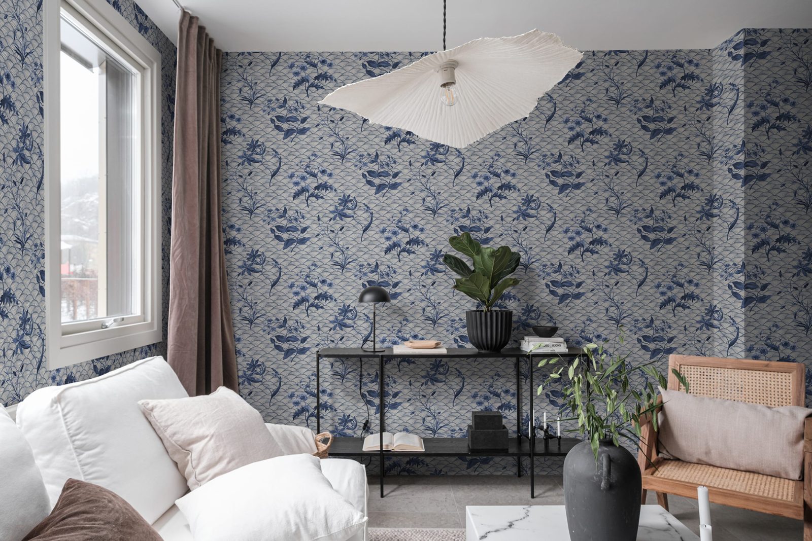 Floral Ripple, Blue, Rebel Walls 3