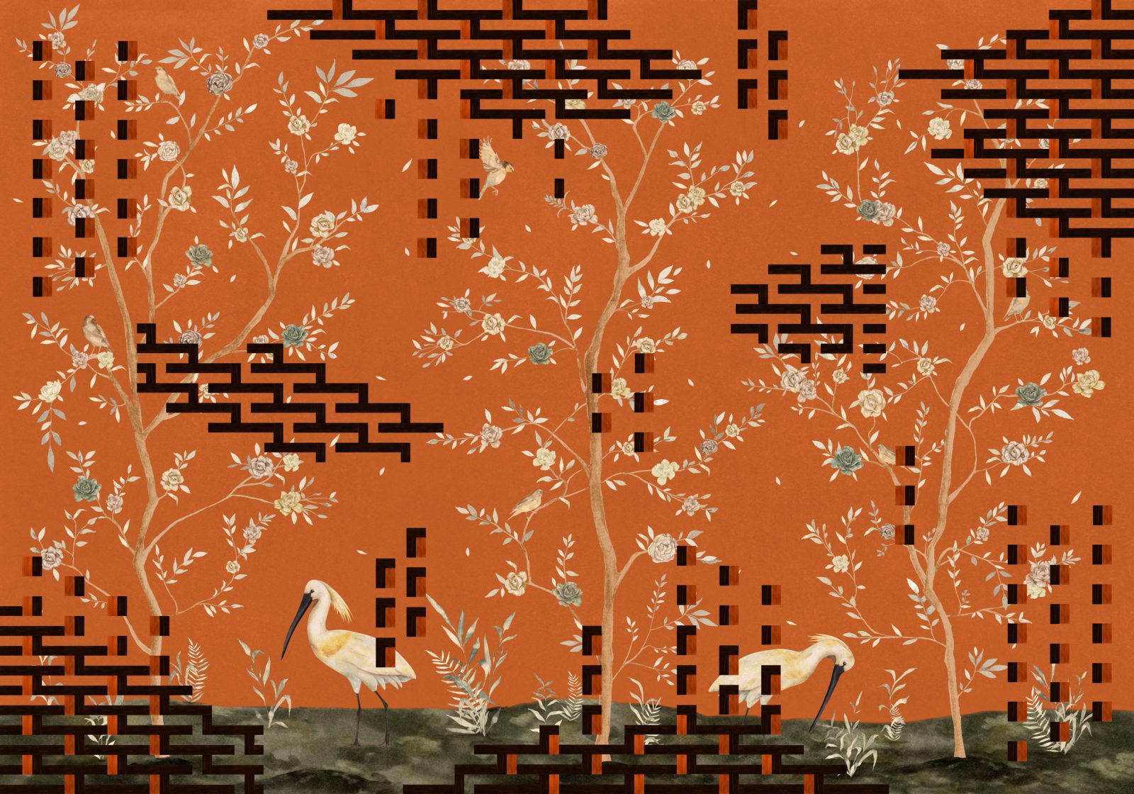 Tetris Chinoiseries, Orange, TresTintas