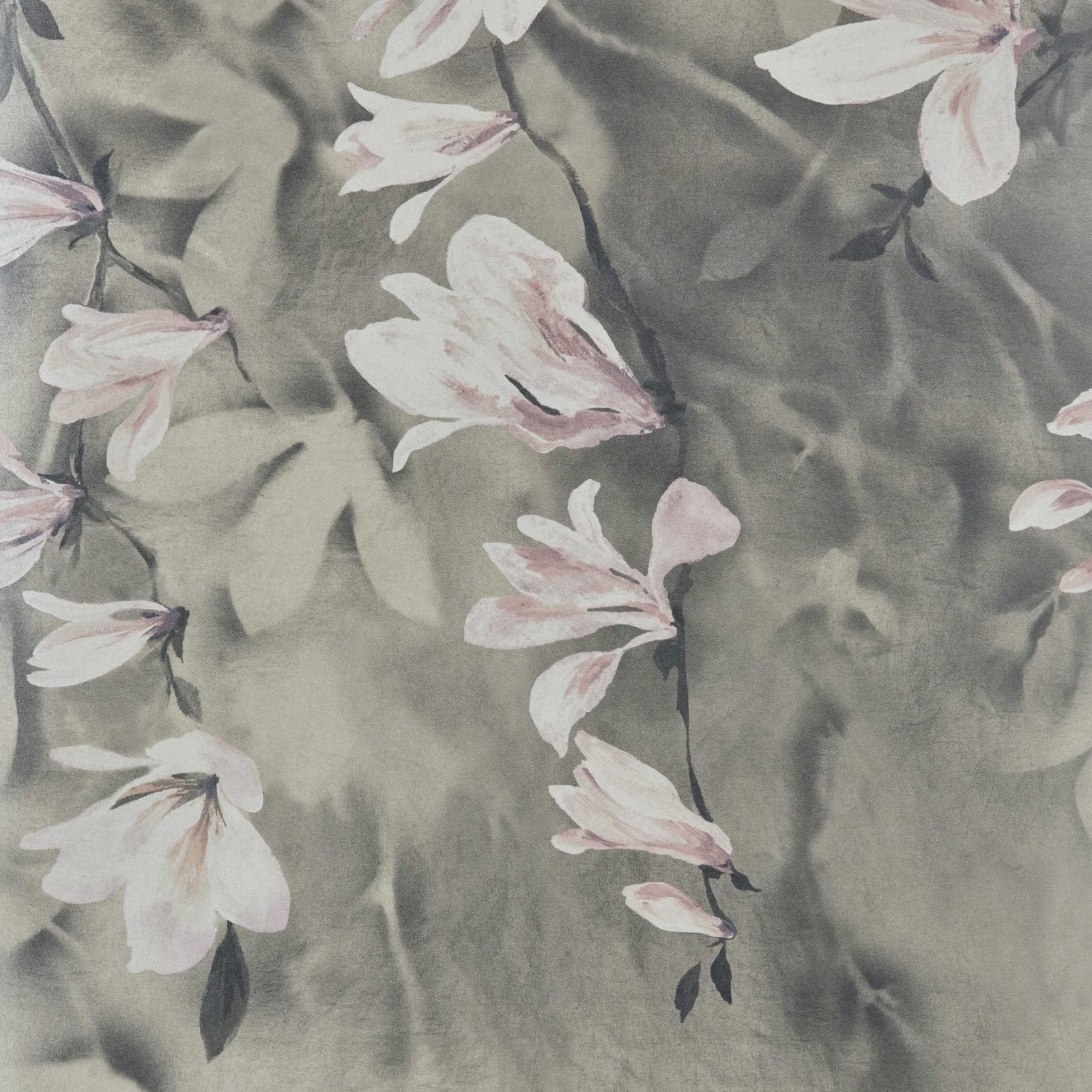 Trailing Magnolia, Burnished Gold Luxury Floral, 1838 Wallcoverings, 6.5mp / rola