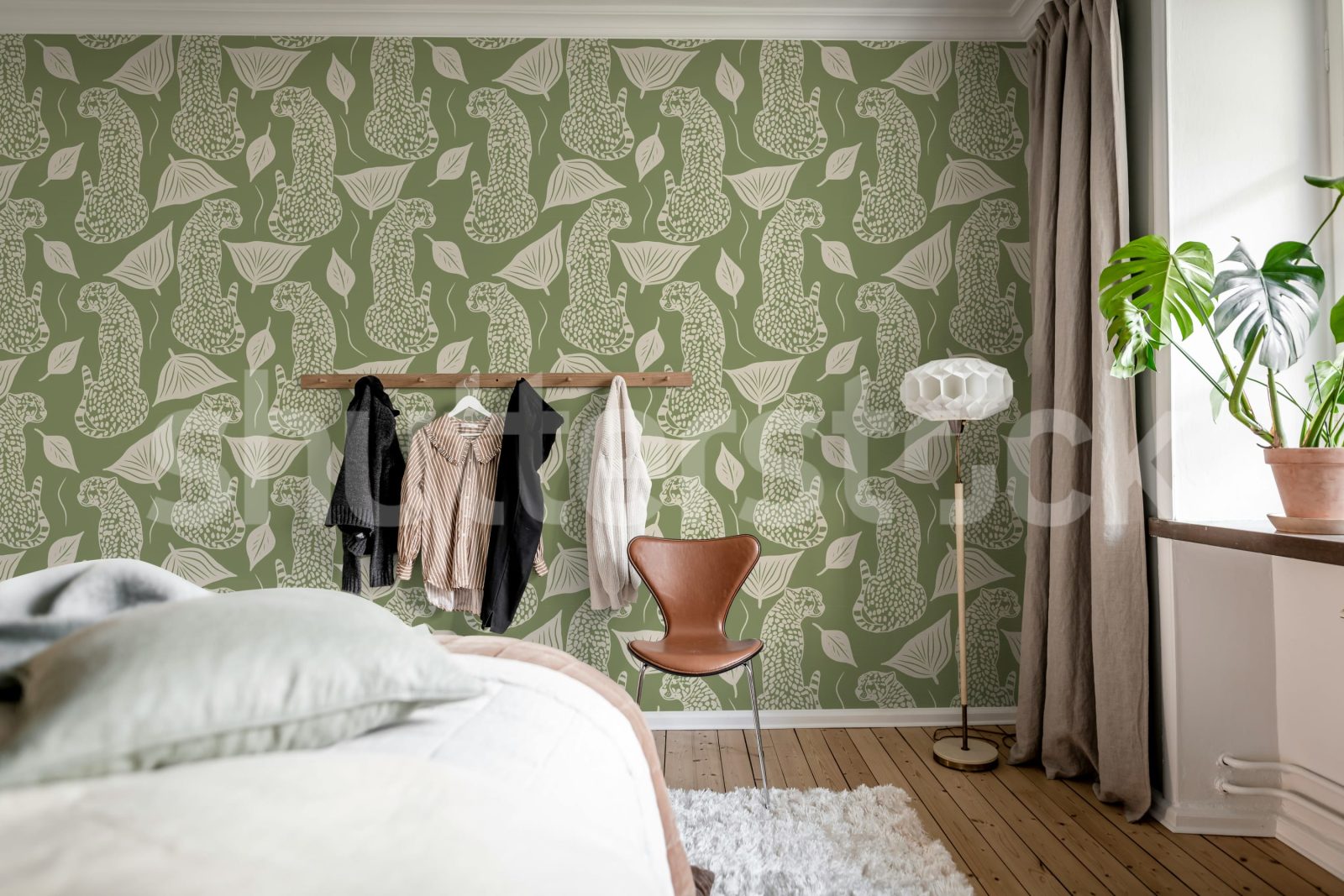 Whimsy Leopard, Green, Rebel Walls 3