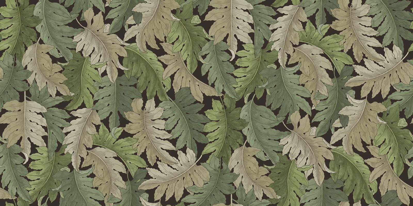 Swirling Fern, Green, Rebel Walls