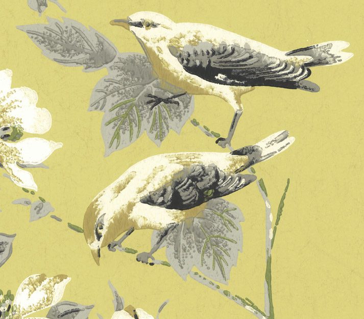Rosemore, Yellow Luxury Bird, 1838 Wallcoverings, 5.3mp / rola