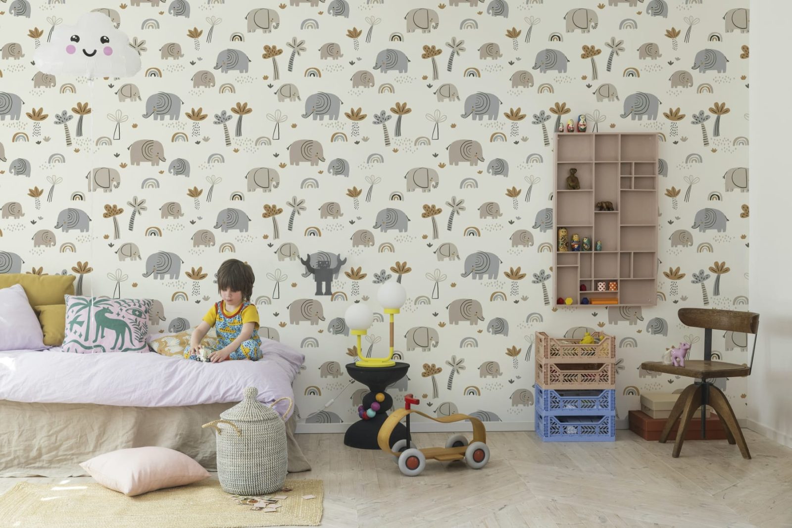 Elephant Savanna, Beige, Rebel Walls 3