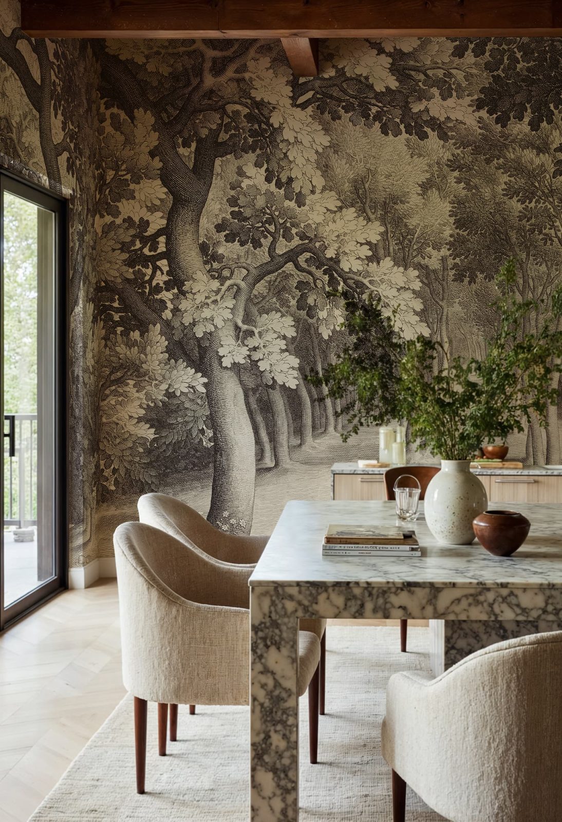Forest Engraving, Vintage, Rebel Walls 2