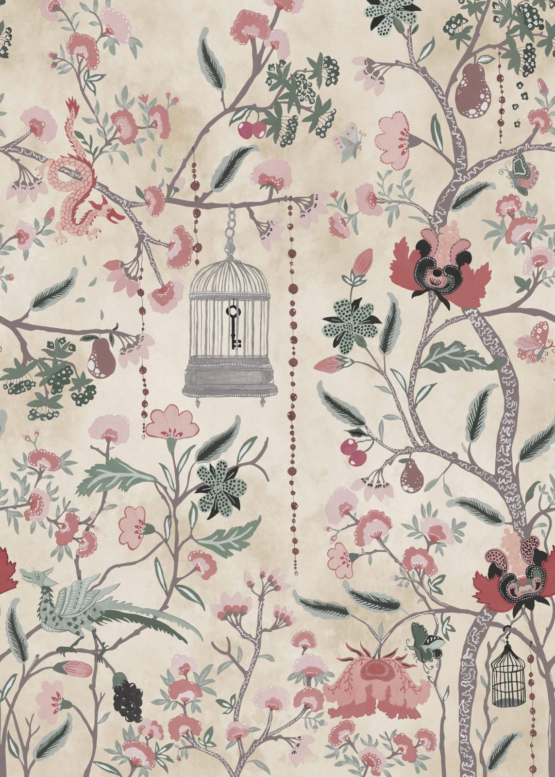 Mystic Garden, Beige, Rebel Walls
