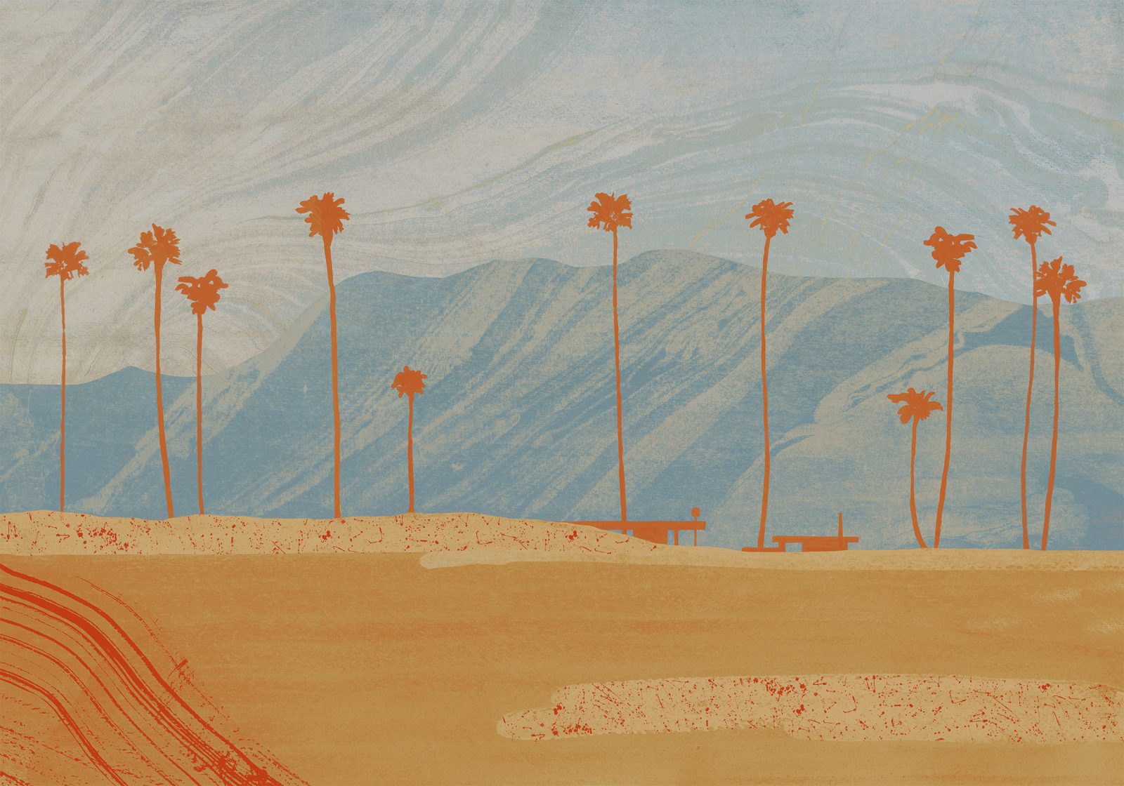 Palms View, Light Blue, TresTintas