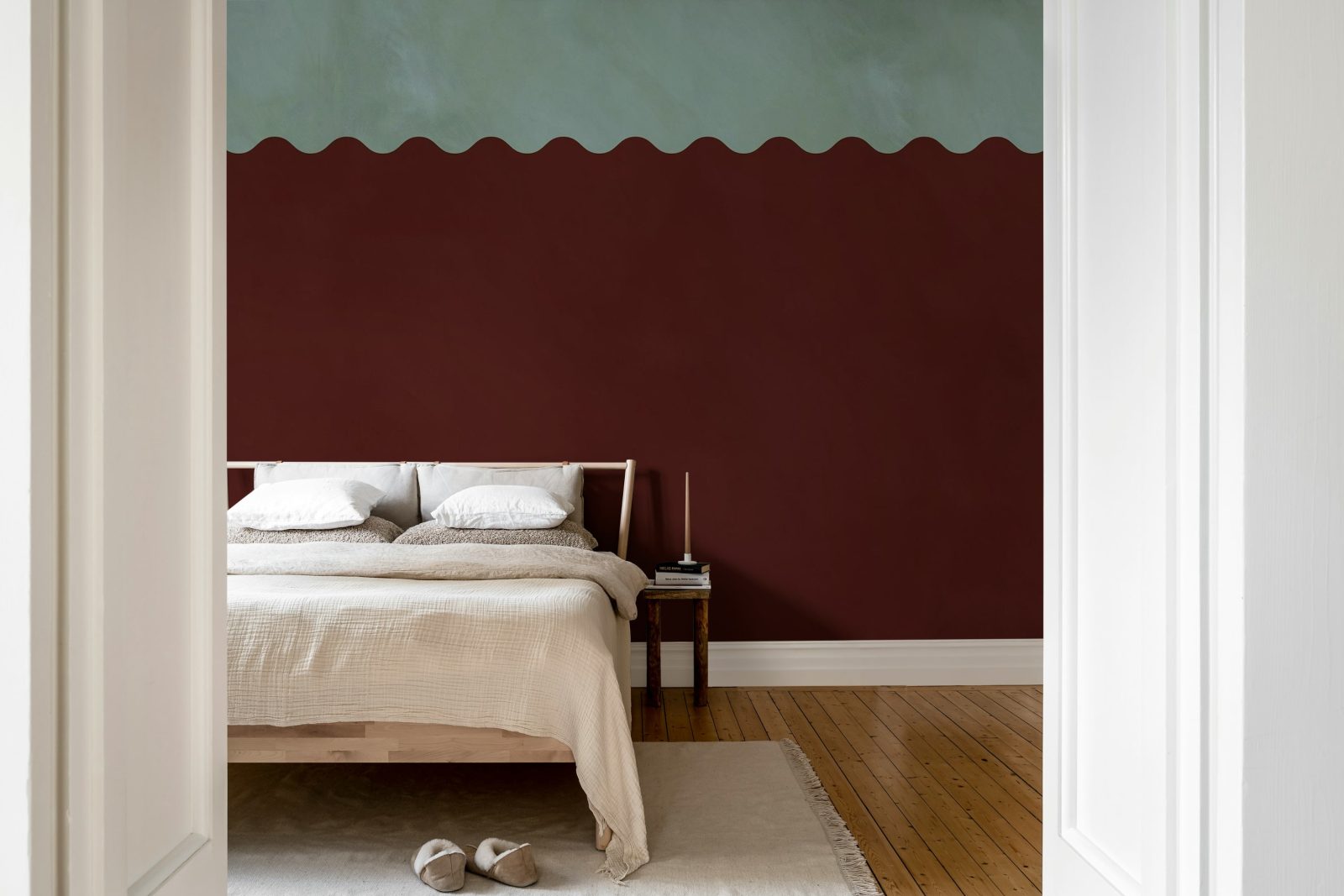 Wave Border, Burgundy, Rebel Walls 2