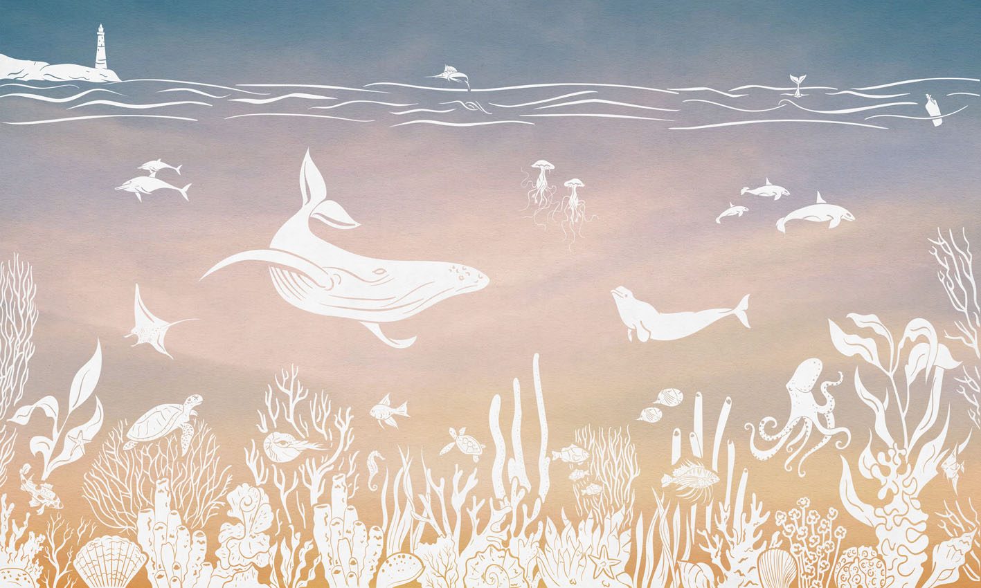 Monochrome Sea - Aqua Pink, Kikki Belle