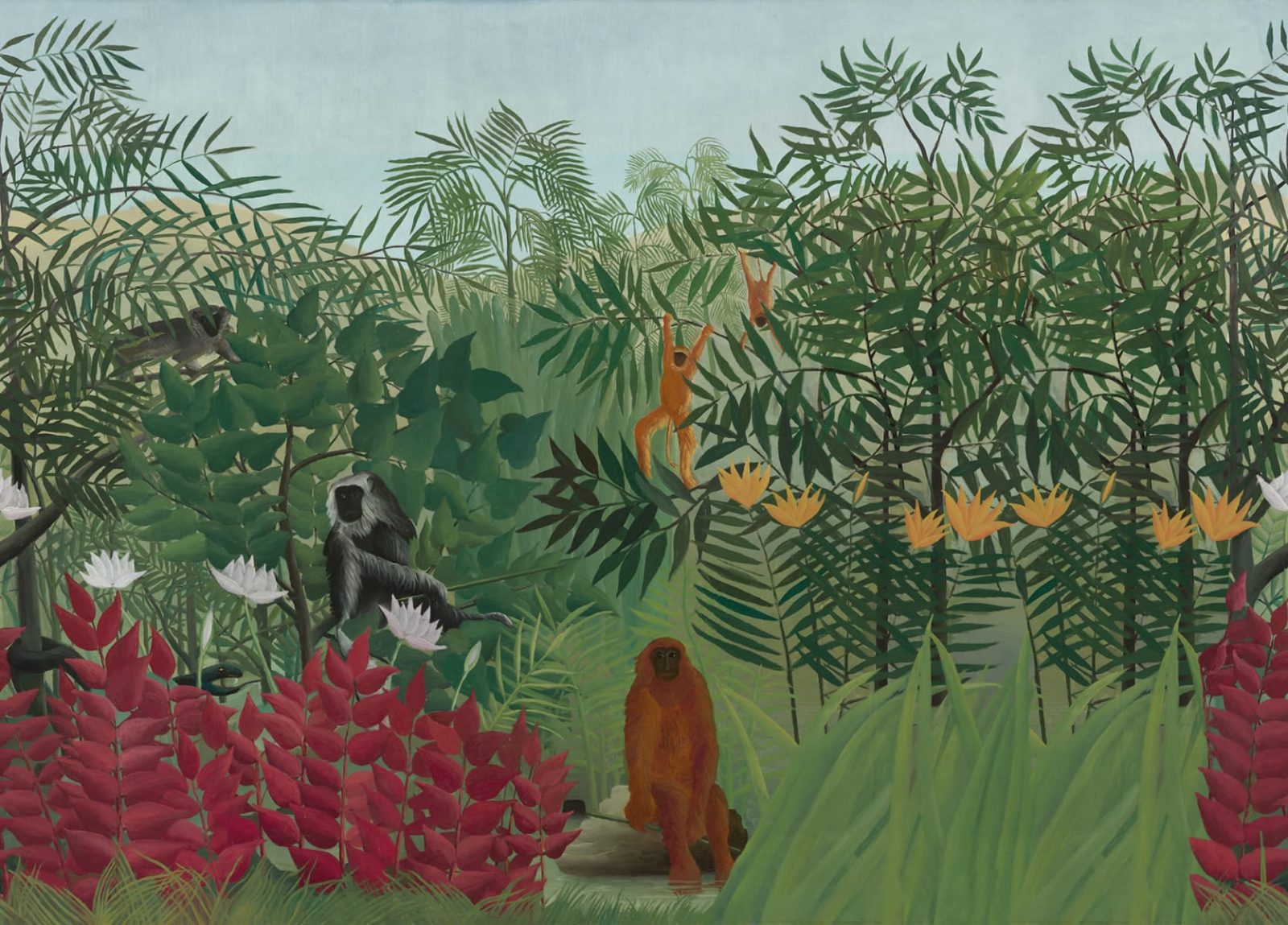 Tropical Forest With Monkeys by Rousseau, Rebel Walls
