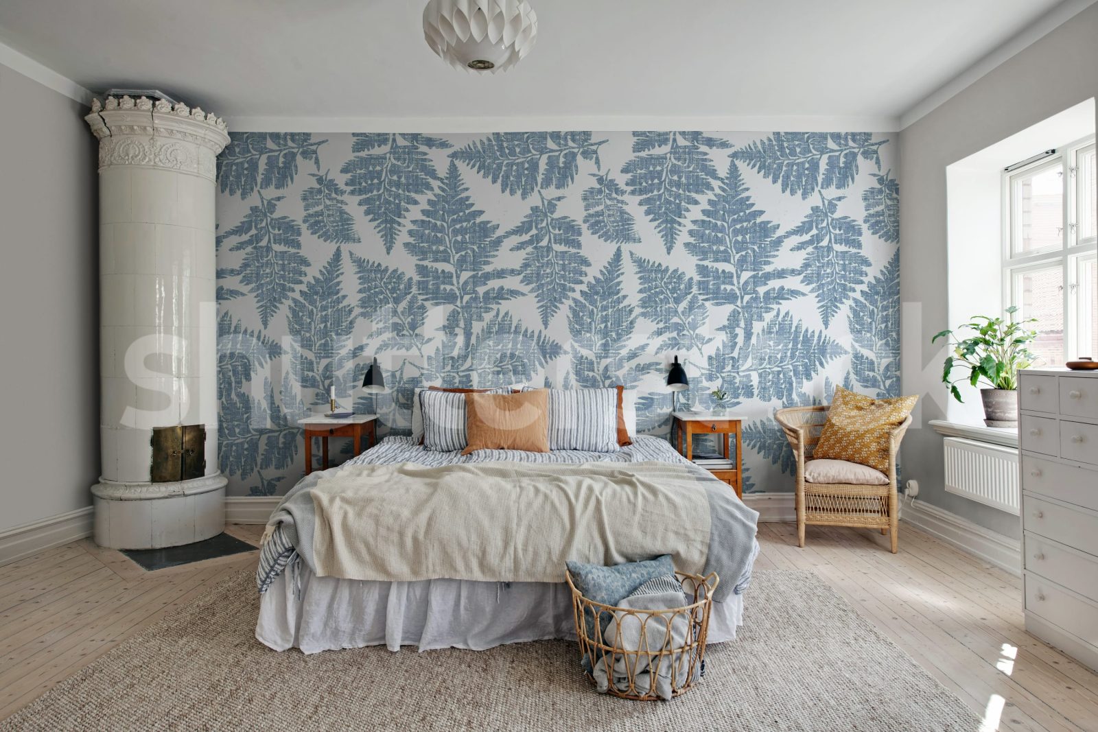 Fern Print, Blue, Rebel Walls 2