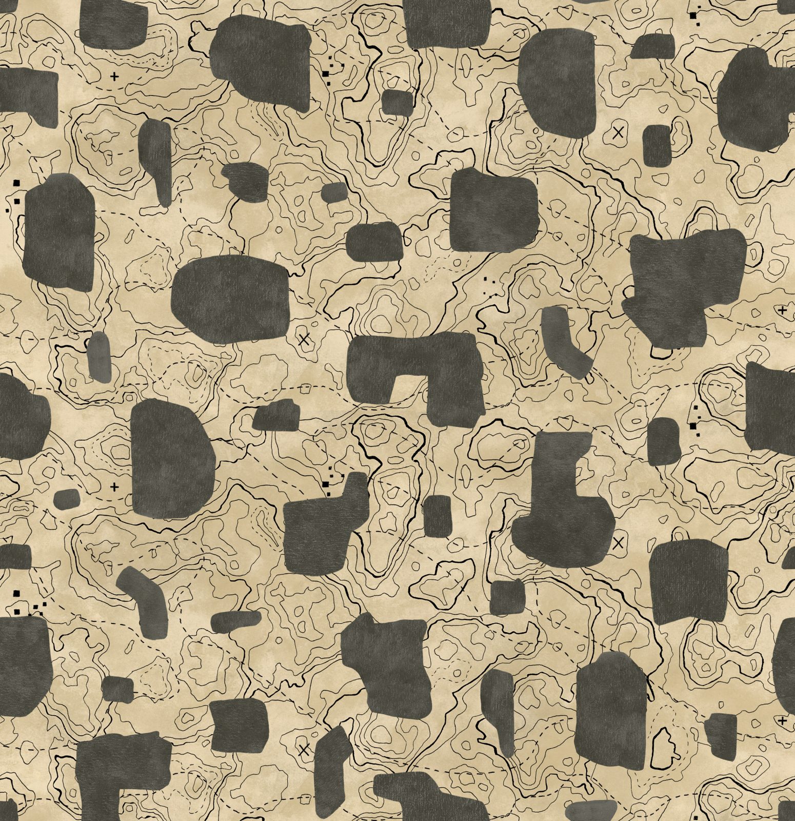 Map Xylography, Grey, TresTintas 5mp / rola