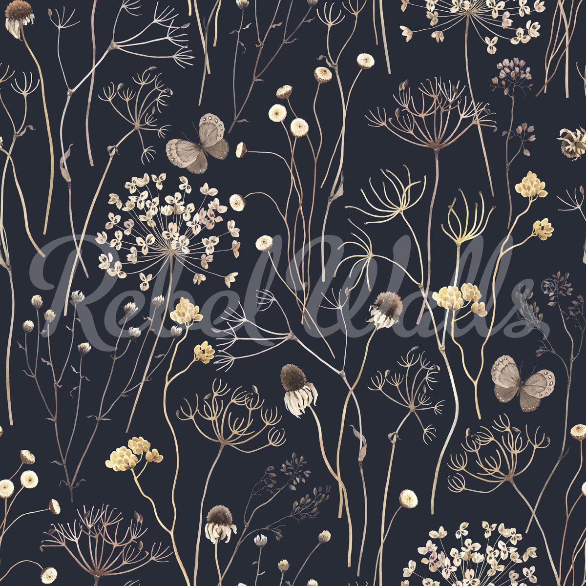 Flower Garden, Midnight, Rebel Walls