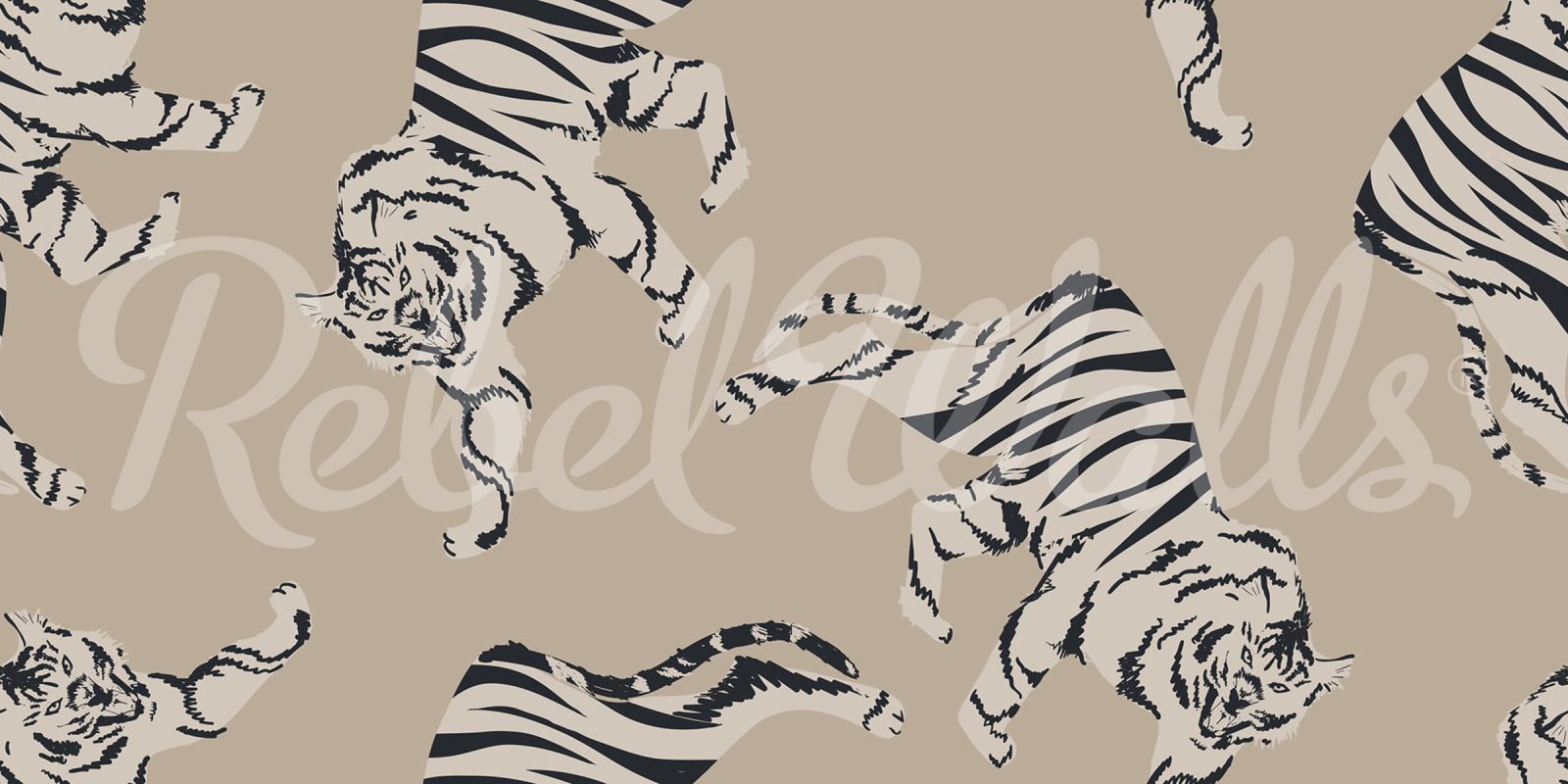 Quirky Tigers, Beige, Rebel Walls