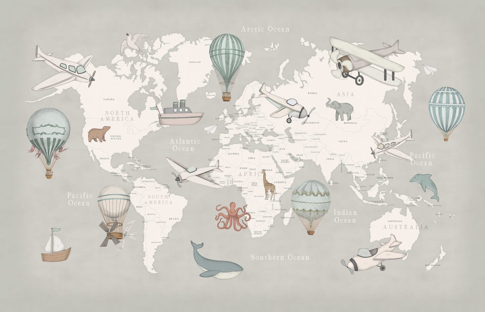 Playful World, Light Gray, Rebel Walls