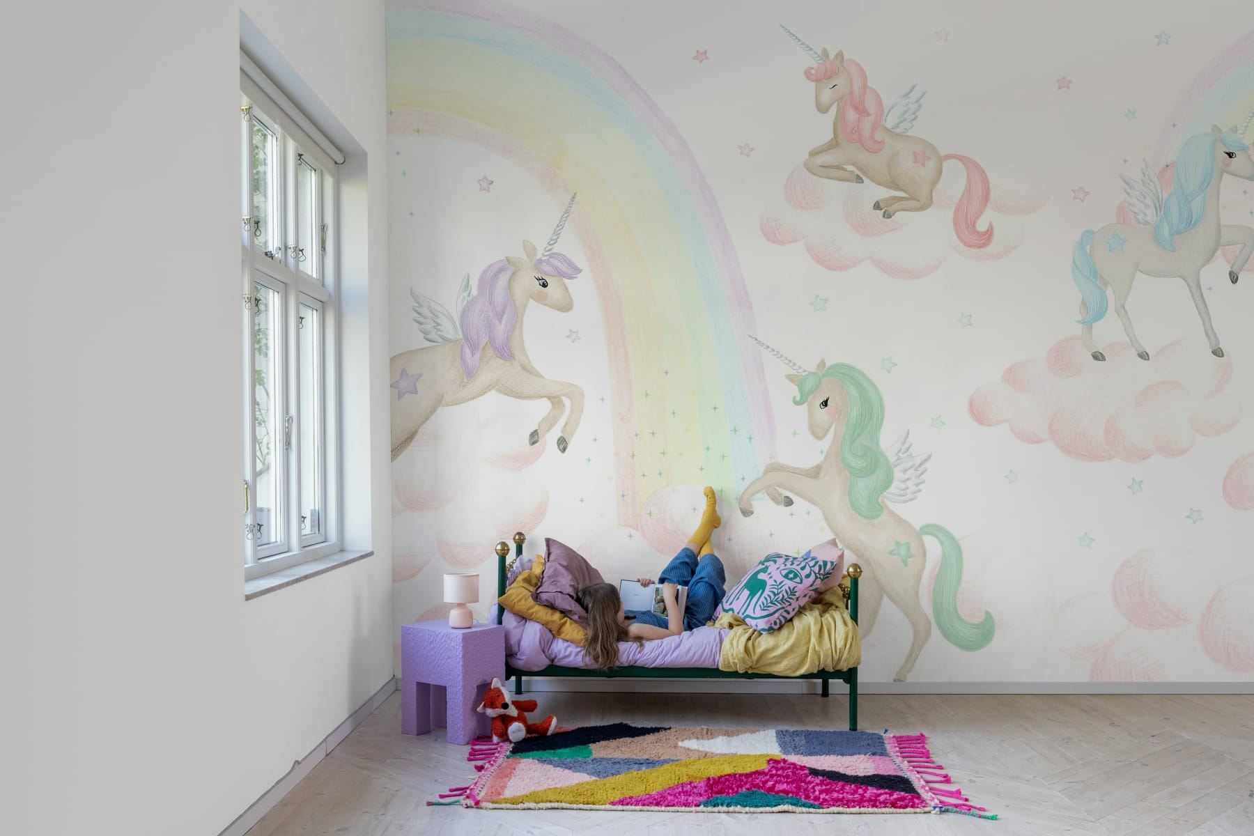 Unicorn Sky, Pink, Rebel Walls 2