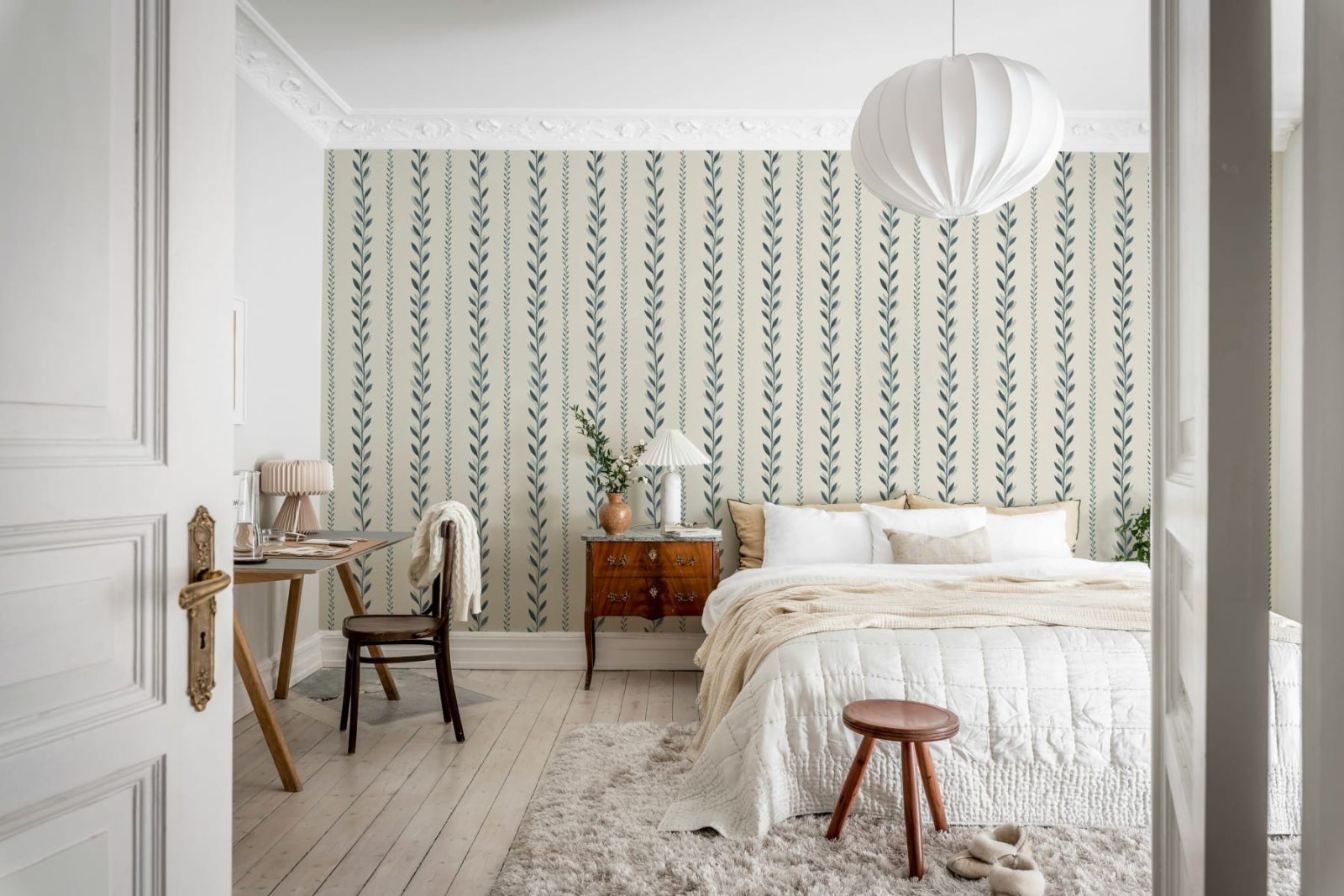 Bayleaf Stripe, Blue, Rebel Walls 2