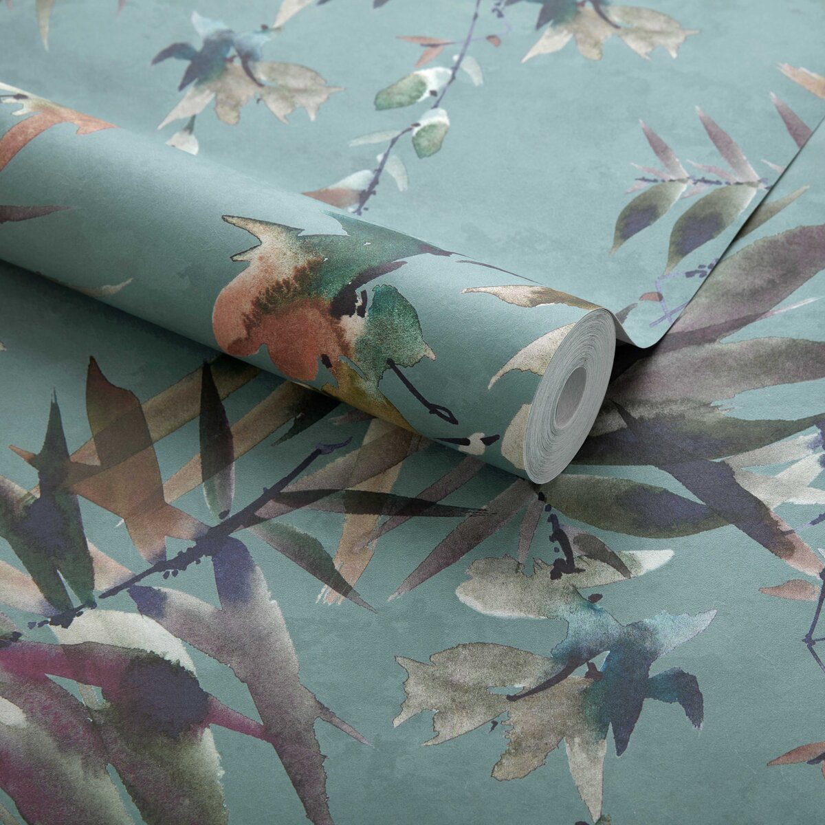 Essence, Aquamarine Teal Luxury Floral, 1838 Wallcoverings, 5.3mp / rola 3