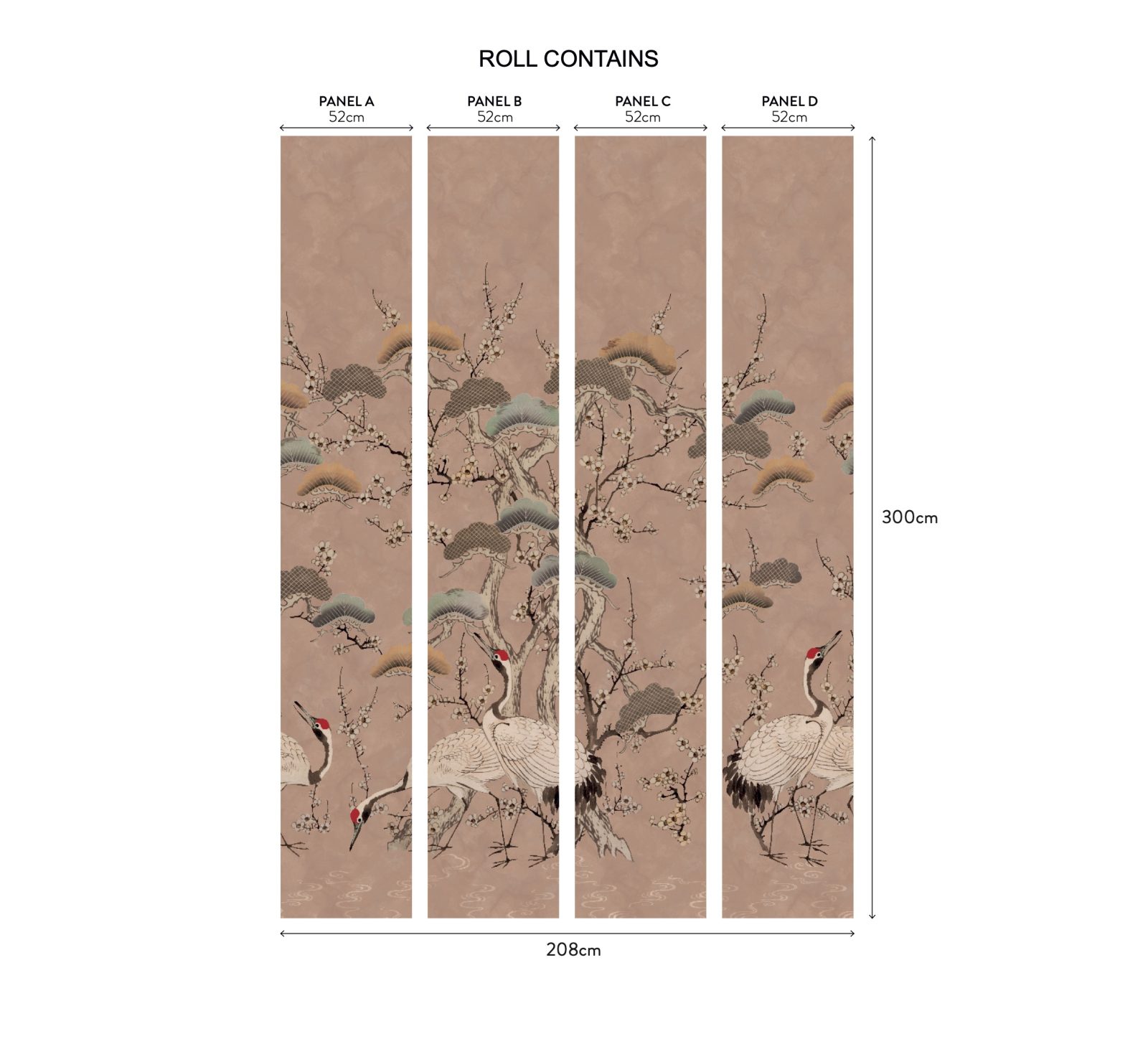 Kyoto Blossom, Sandstone Pink, 1838 Wallcoverings, 6.53mp / rola 3